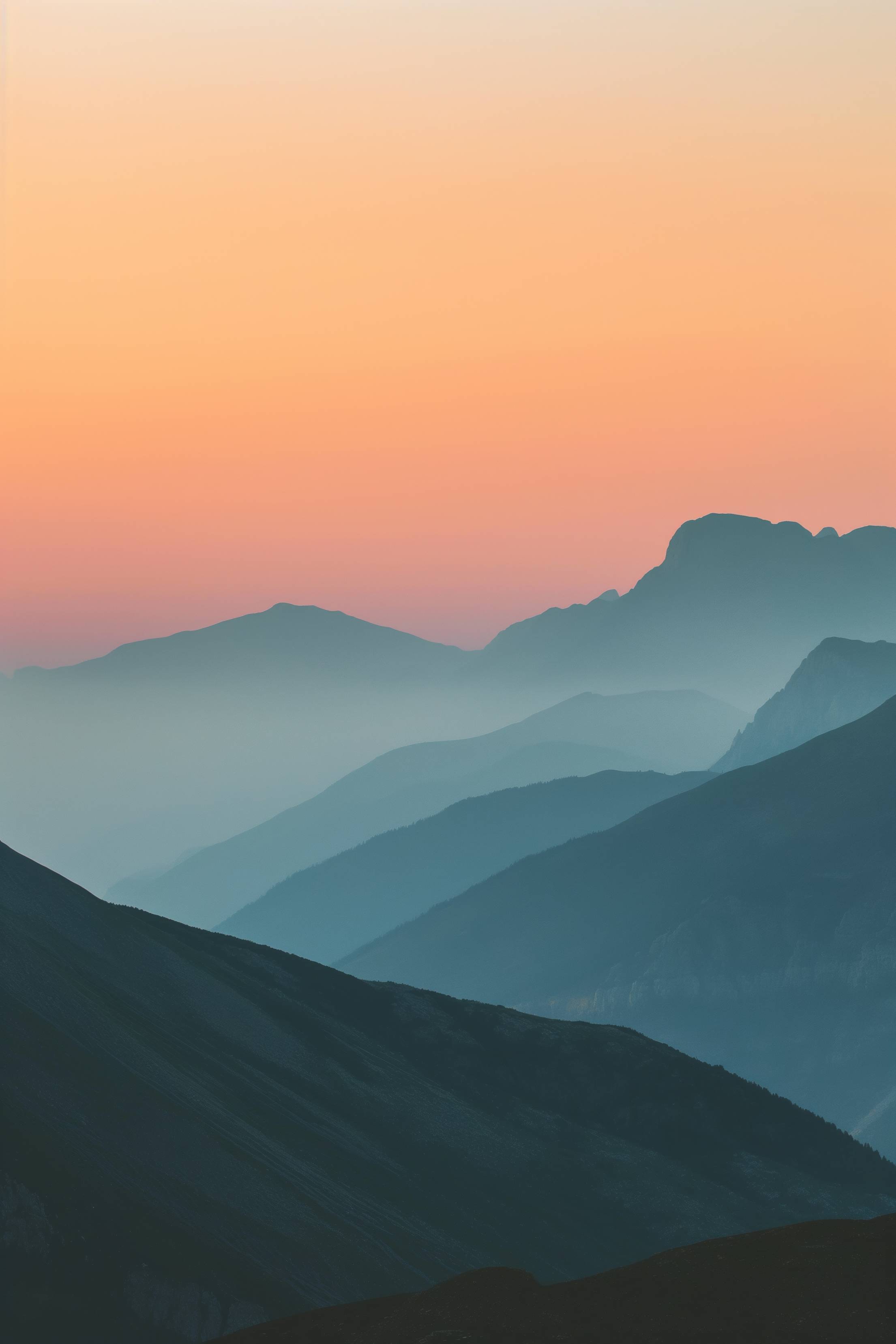 Beautiful Colors of Mountains After Sunset Stock Free