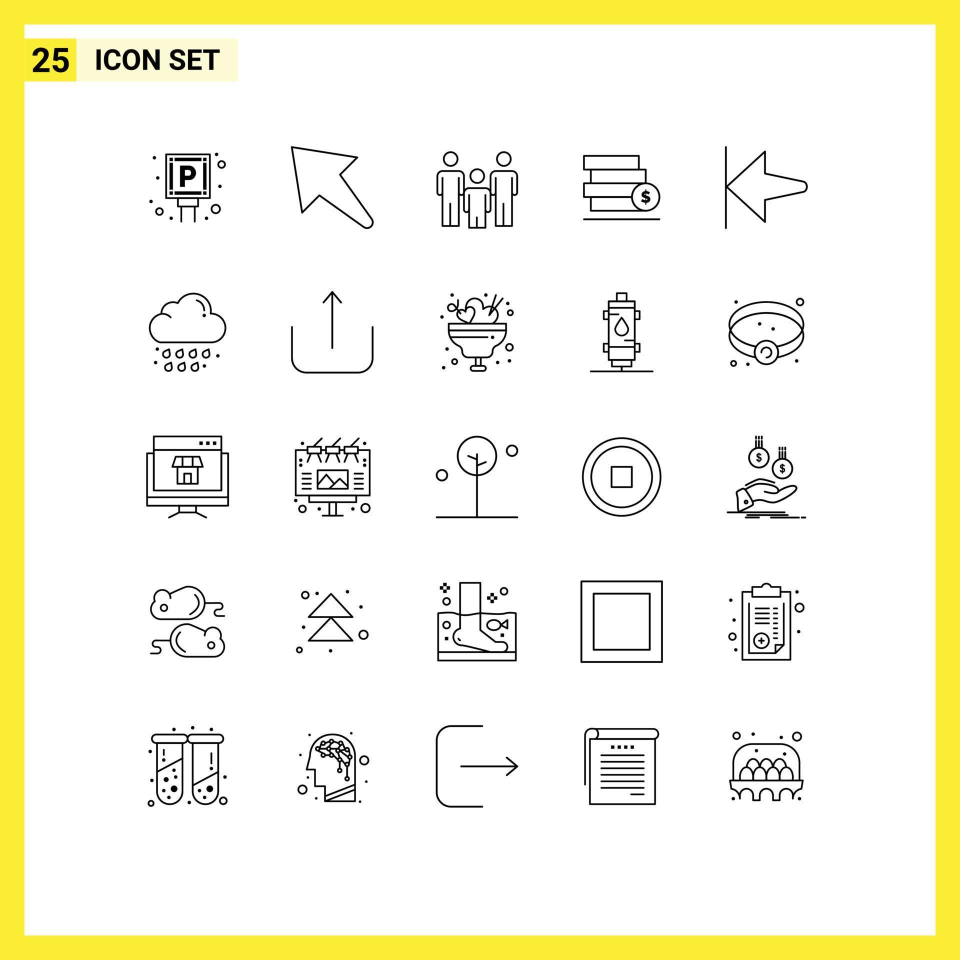 Group of 25 Lines Signs and Symbols for start arrow couple save stack Editable Vector Design Elements Stock Free