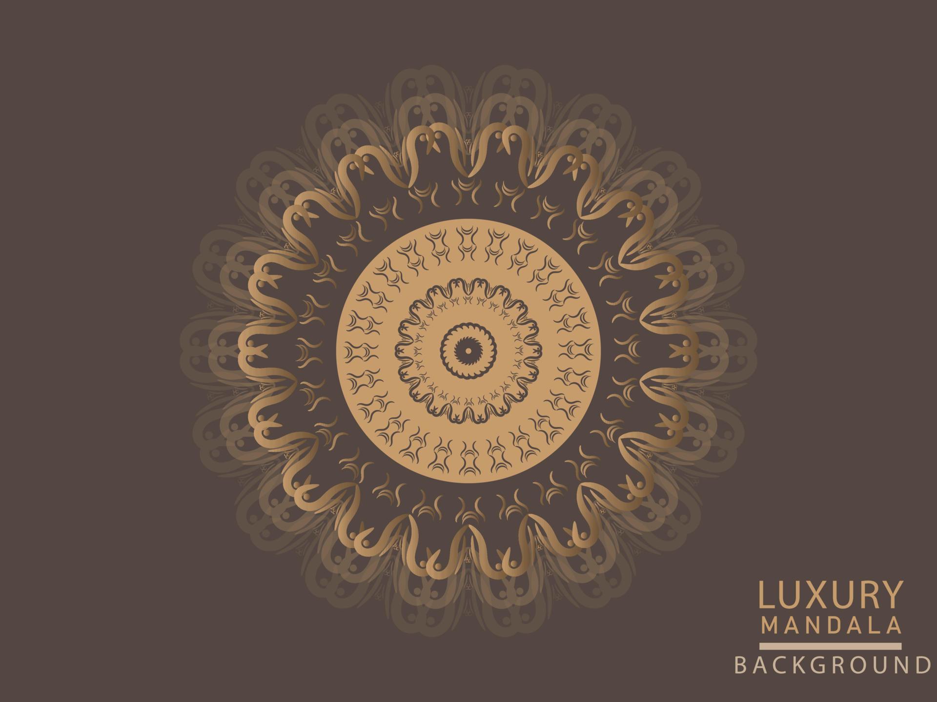 Mandala design. vector round circle. mandala style. decorative element with gold. flower mandala. vector illustration. Stock Free