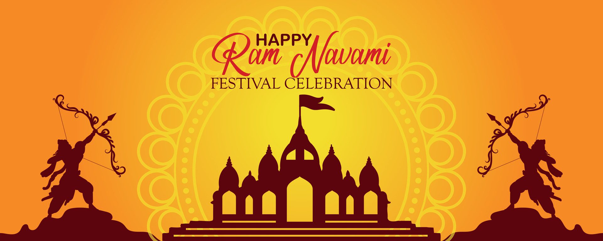 Happy Ram Navami cultural Banner Hindu festival vertical post wishes celebration card Ram Navami celebration background Free Vector