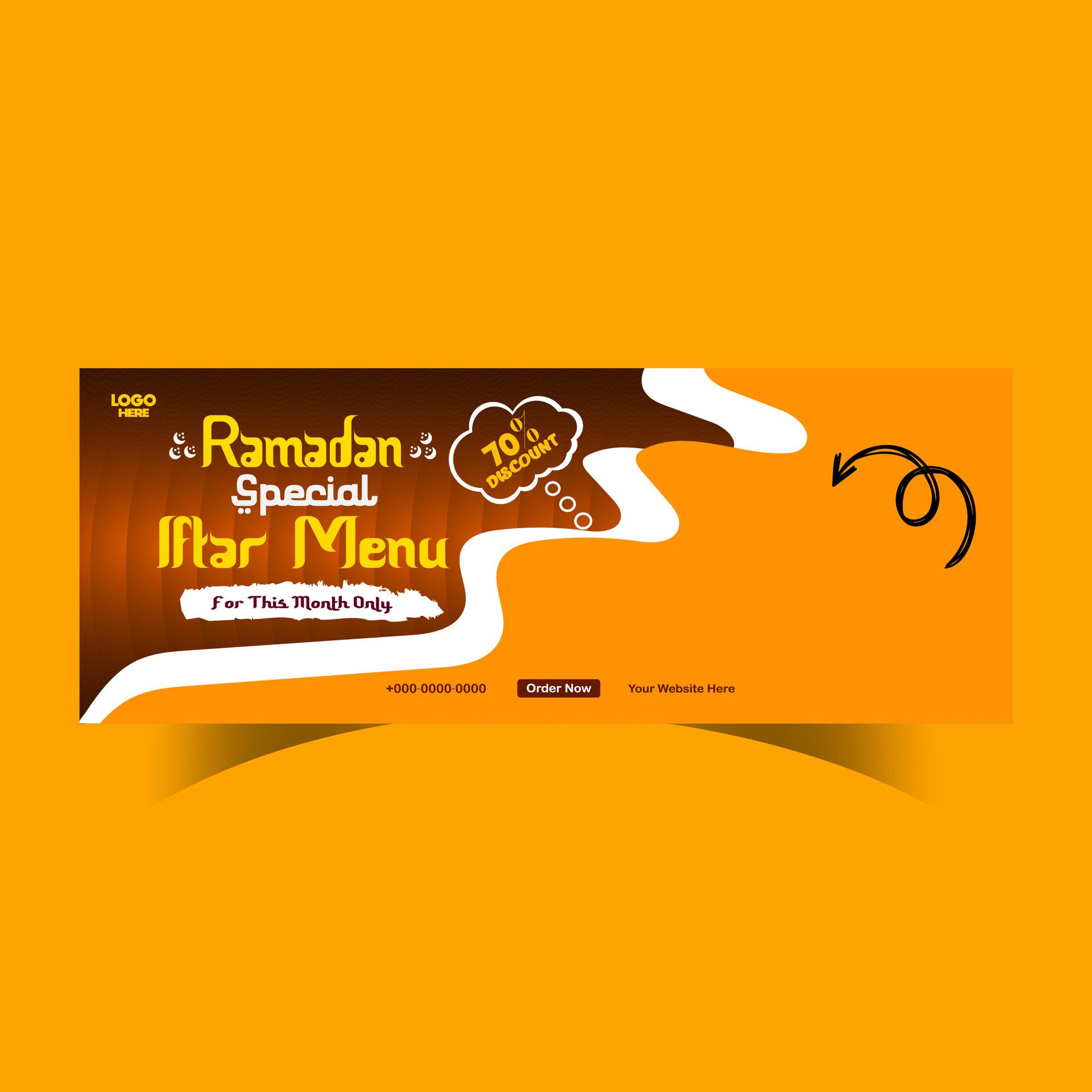 Ramadan food menu post design and social media banner template Free Vector