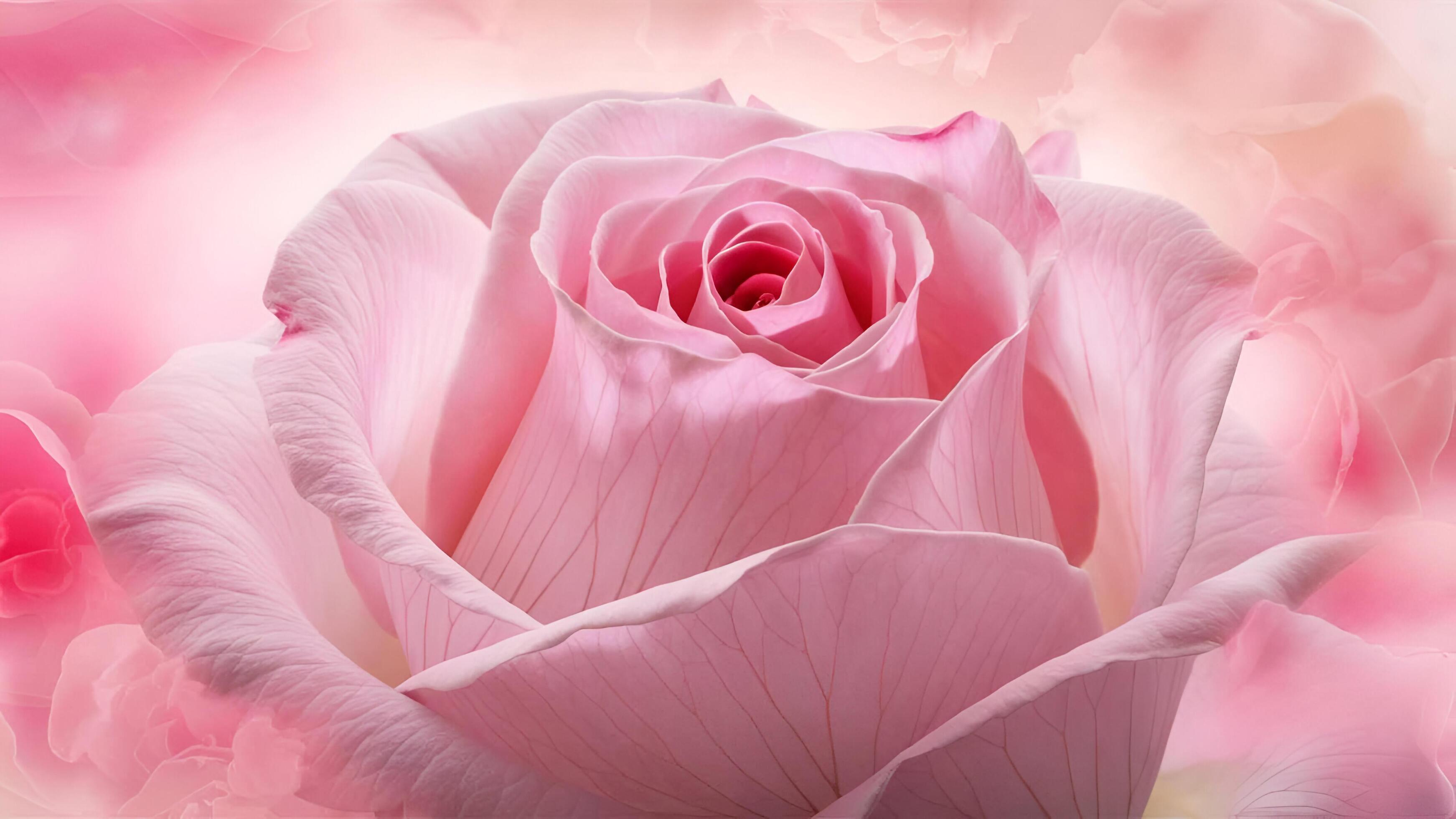 pink rose with a soft background Stock Free