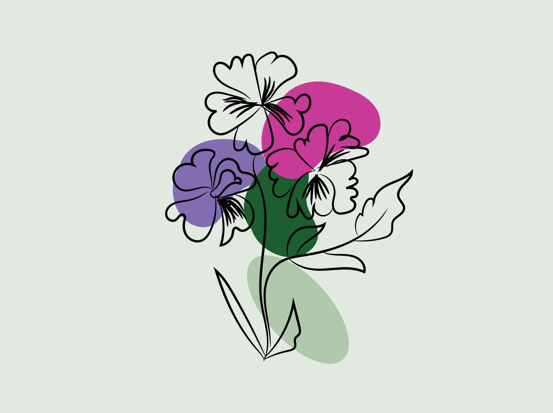 handdrawn spring flowers collection Stock Free