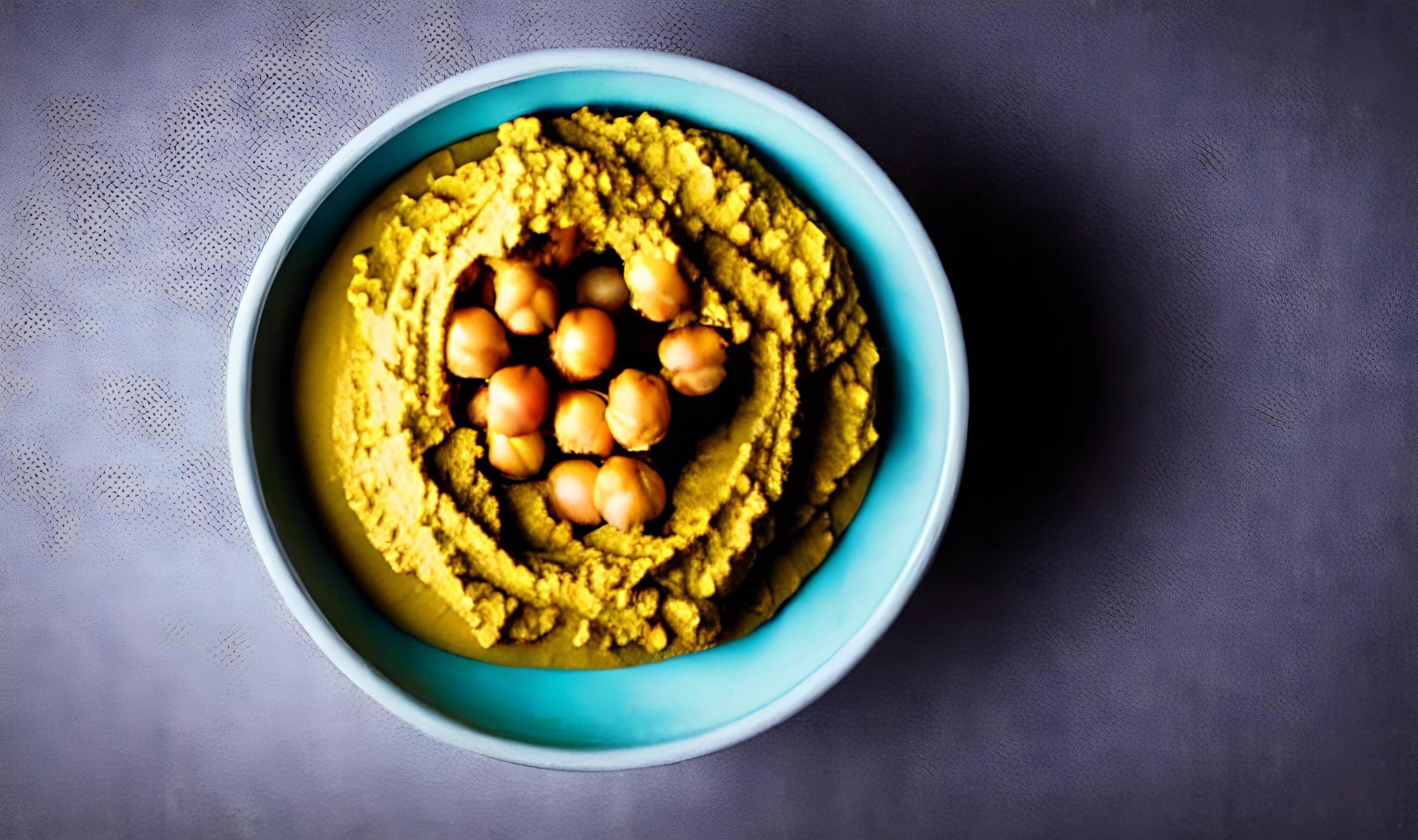 Healthy food. Traditional freshly made organic hummus. Stock Free