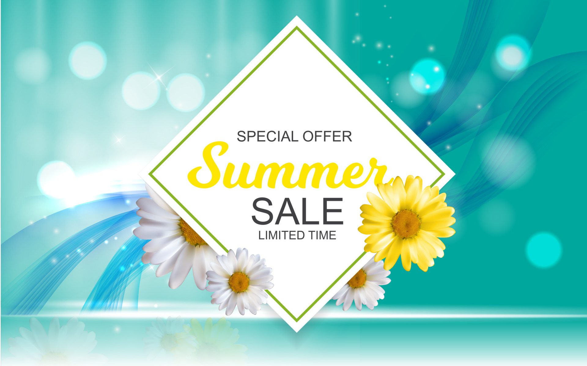 Summer Sale Banner Template for your Business. Vector Illustration Free Vector