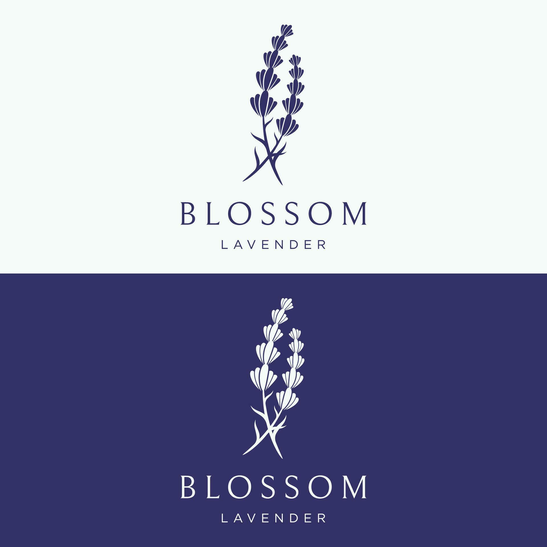 Blooming lavender organic flower logo template design. Logo for cosmetics, beauty, botany, perfume and decoration. Stock Free