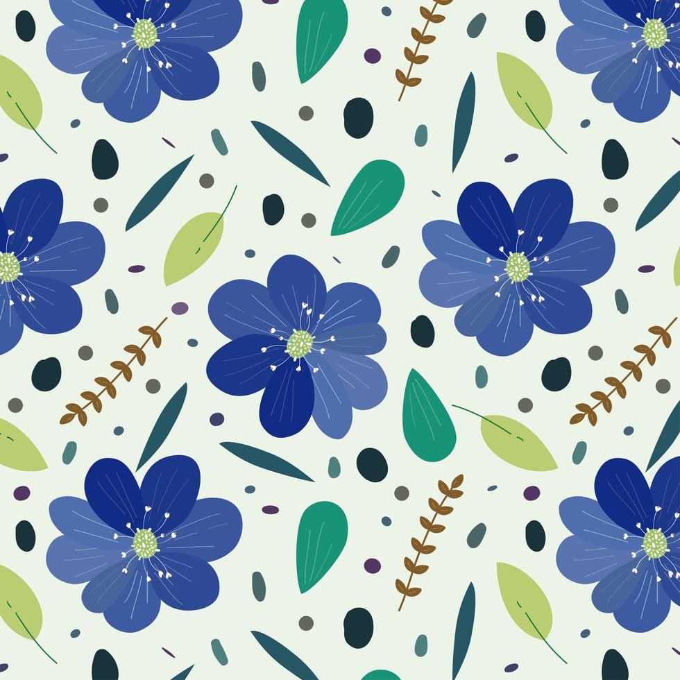 Blue flowers pattern Stock Free