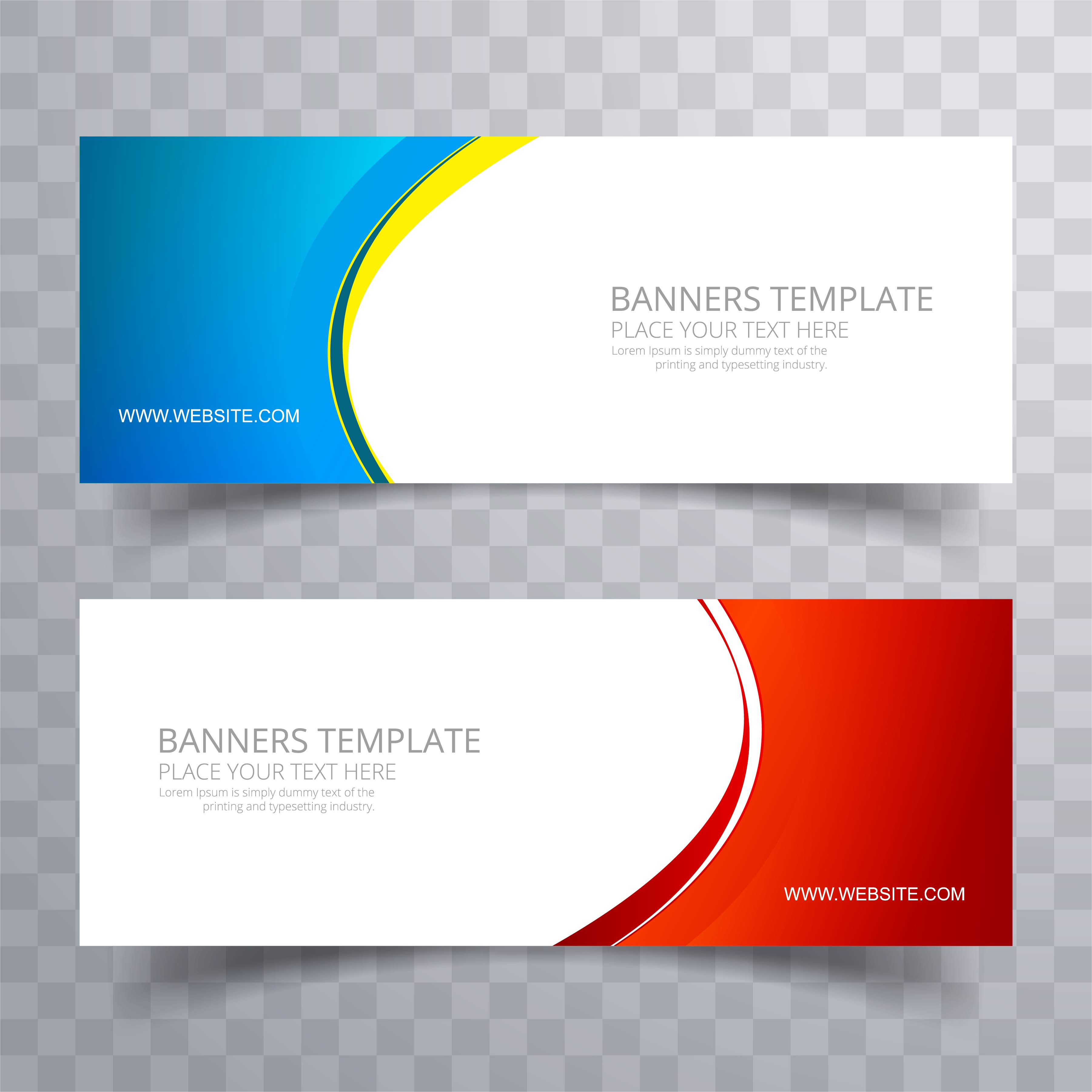 Modern wave header set design template Free Vector