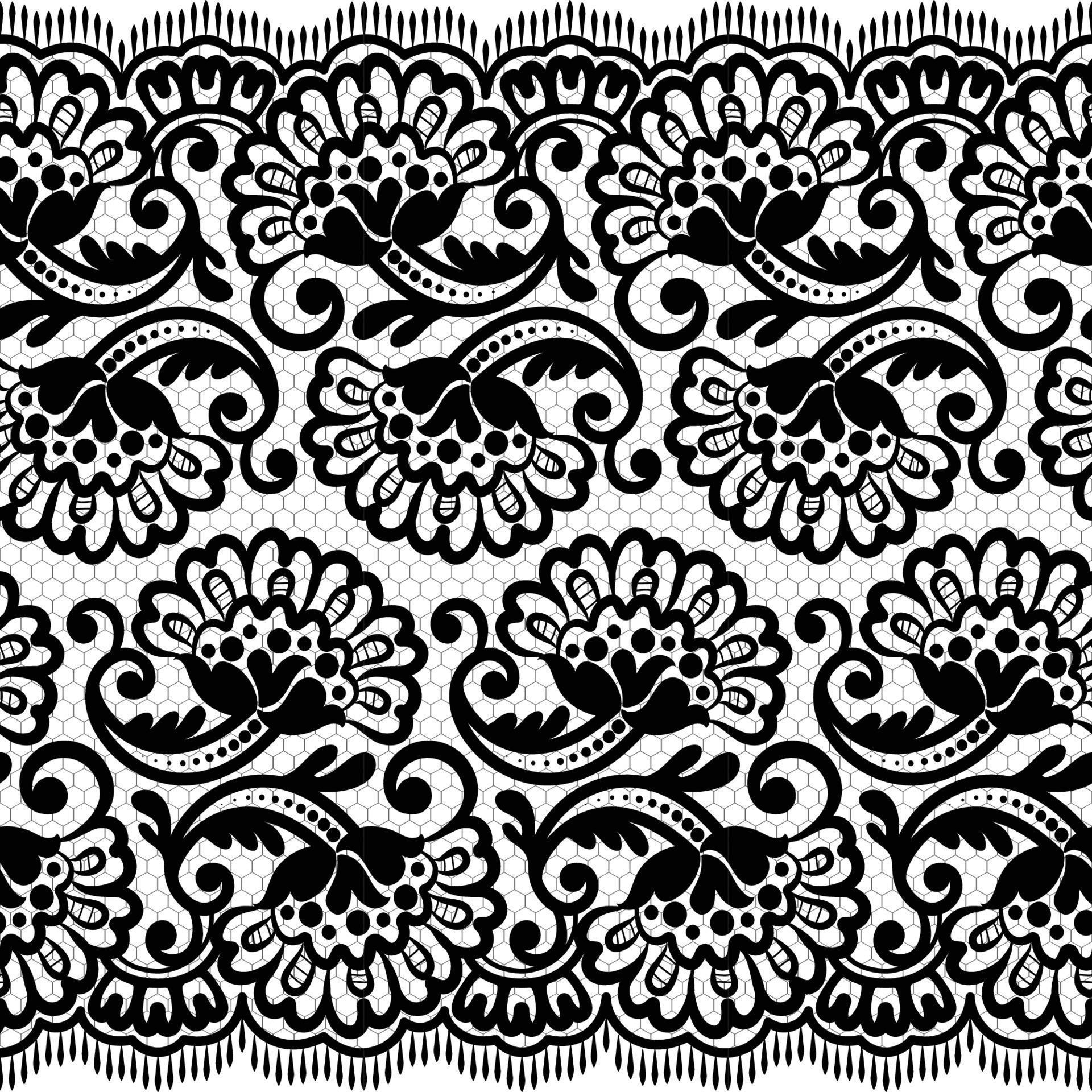 Lace seamless pattern with flowers Stock Free