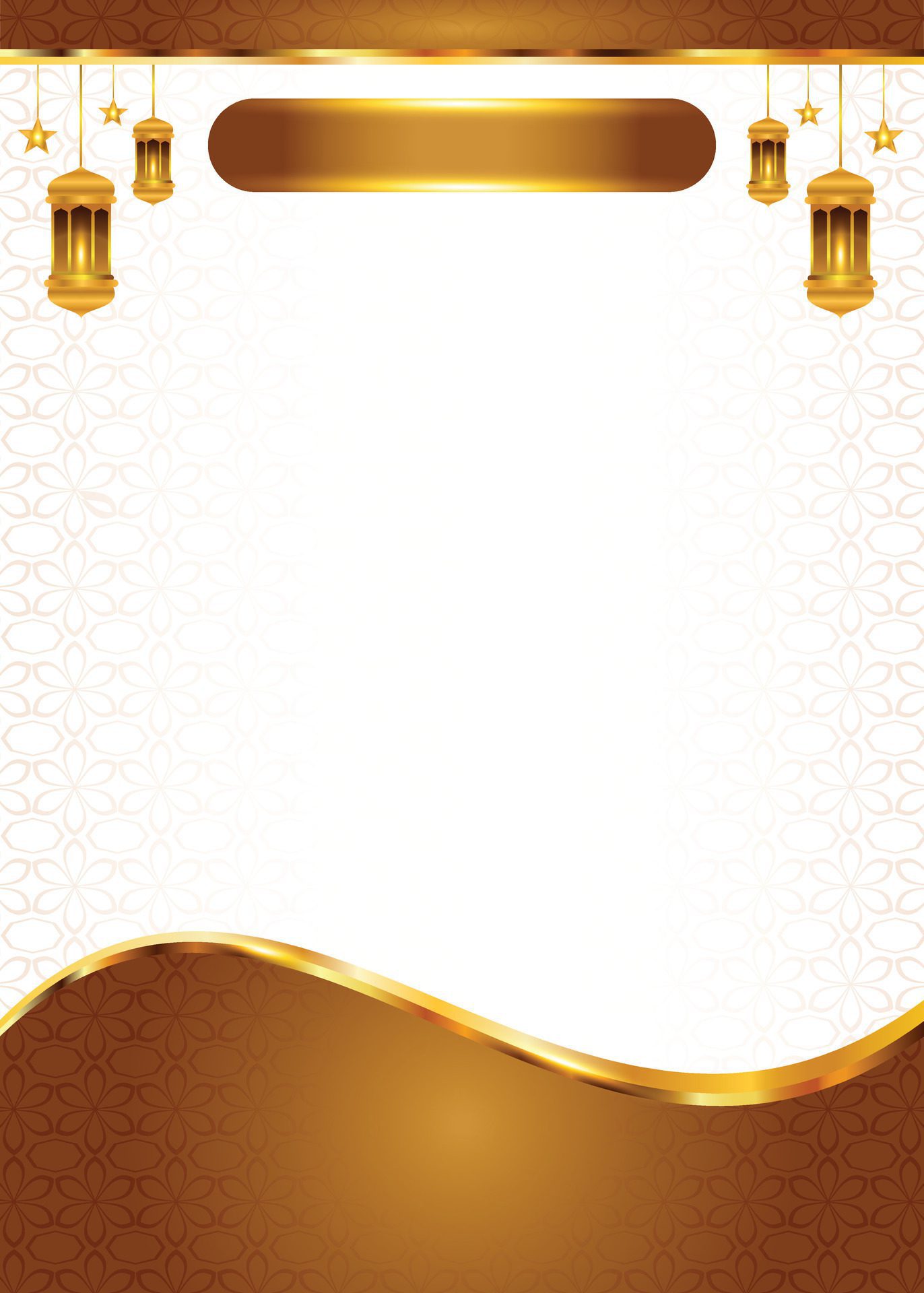 Golden Islamic background with Arabic pattern Arabic book cover Eid background Free Vector