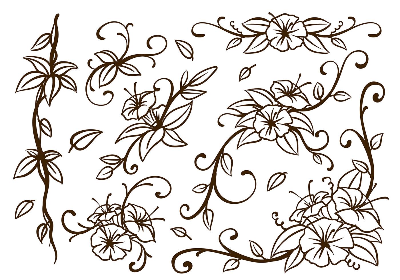 Liana Swirl Flower Vector Stock Free and Free SVG