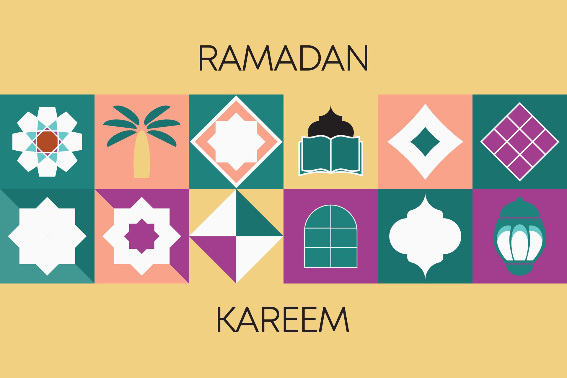 Ramadan Kareem,Islamic greeting card template with ramadan for wallpaper design,poster, media banner. Free Vector