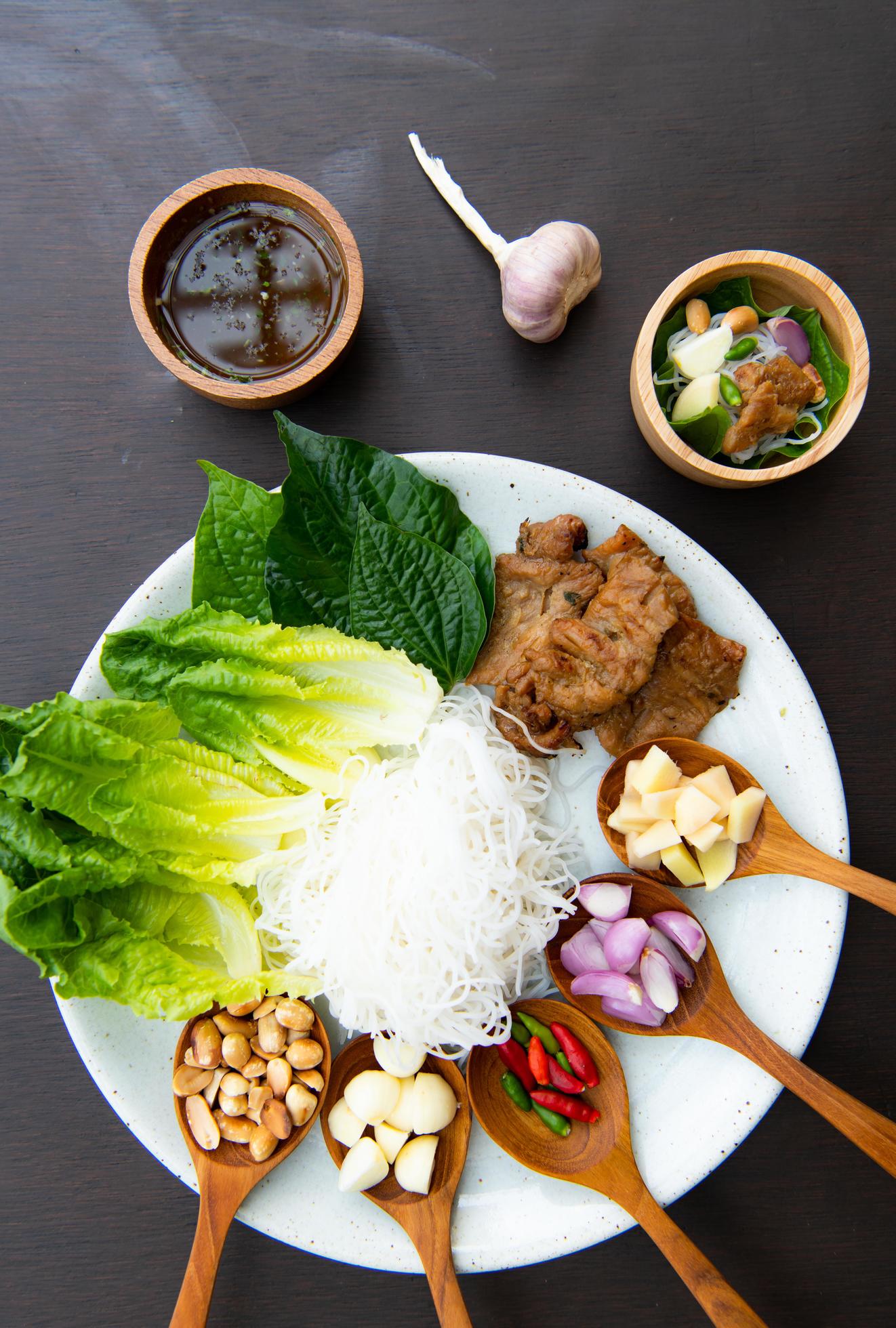 Delicious Thai food prepared by authentic Thai chefs Stock Free