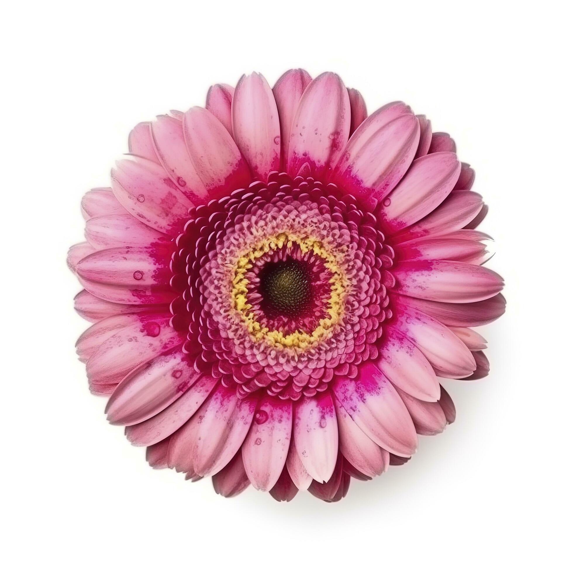 Pink gerbera flower isolated on white background, generate ai Stock Free