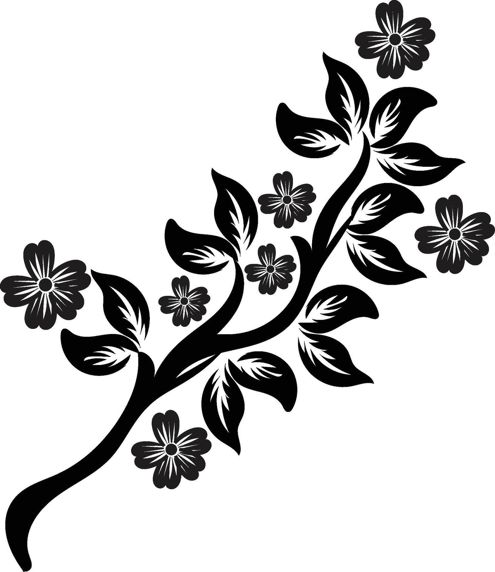 flower silhouettes design Stock Free