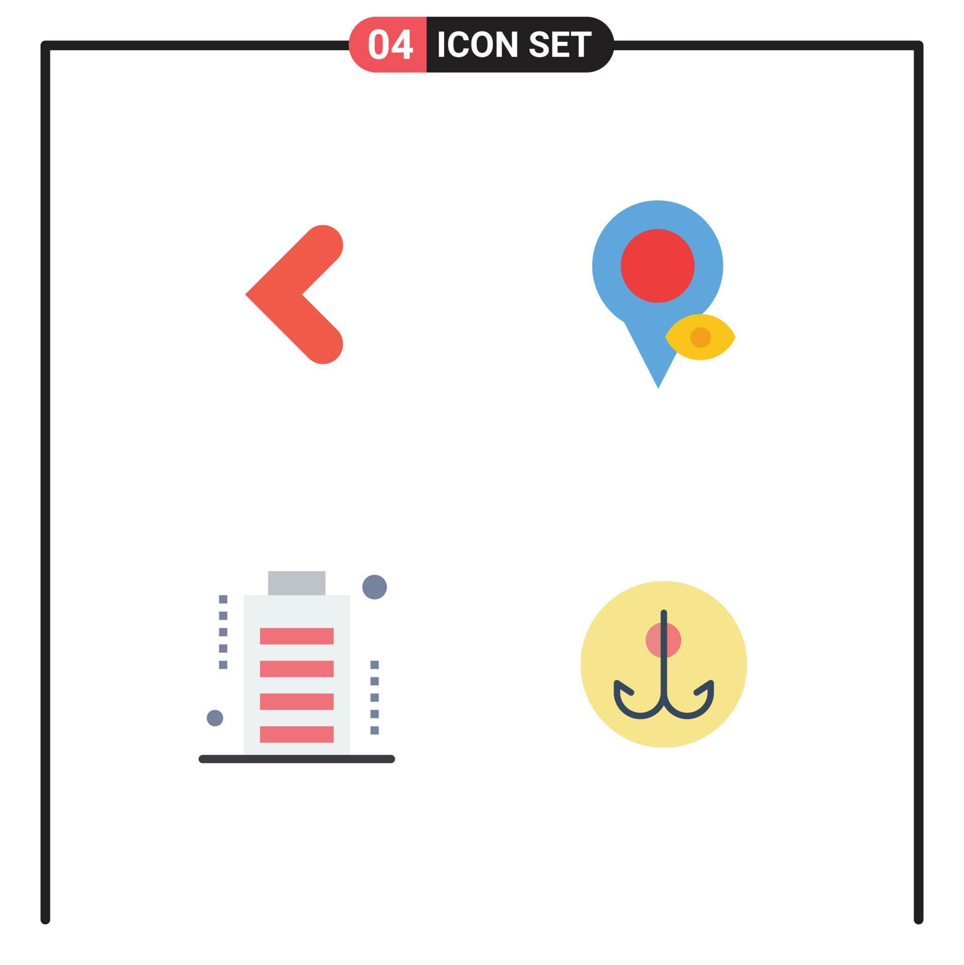 4 Creative Icons Modern Signs and Symbols of arrow charge left map full Editable Vector Design Elements Stock Free