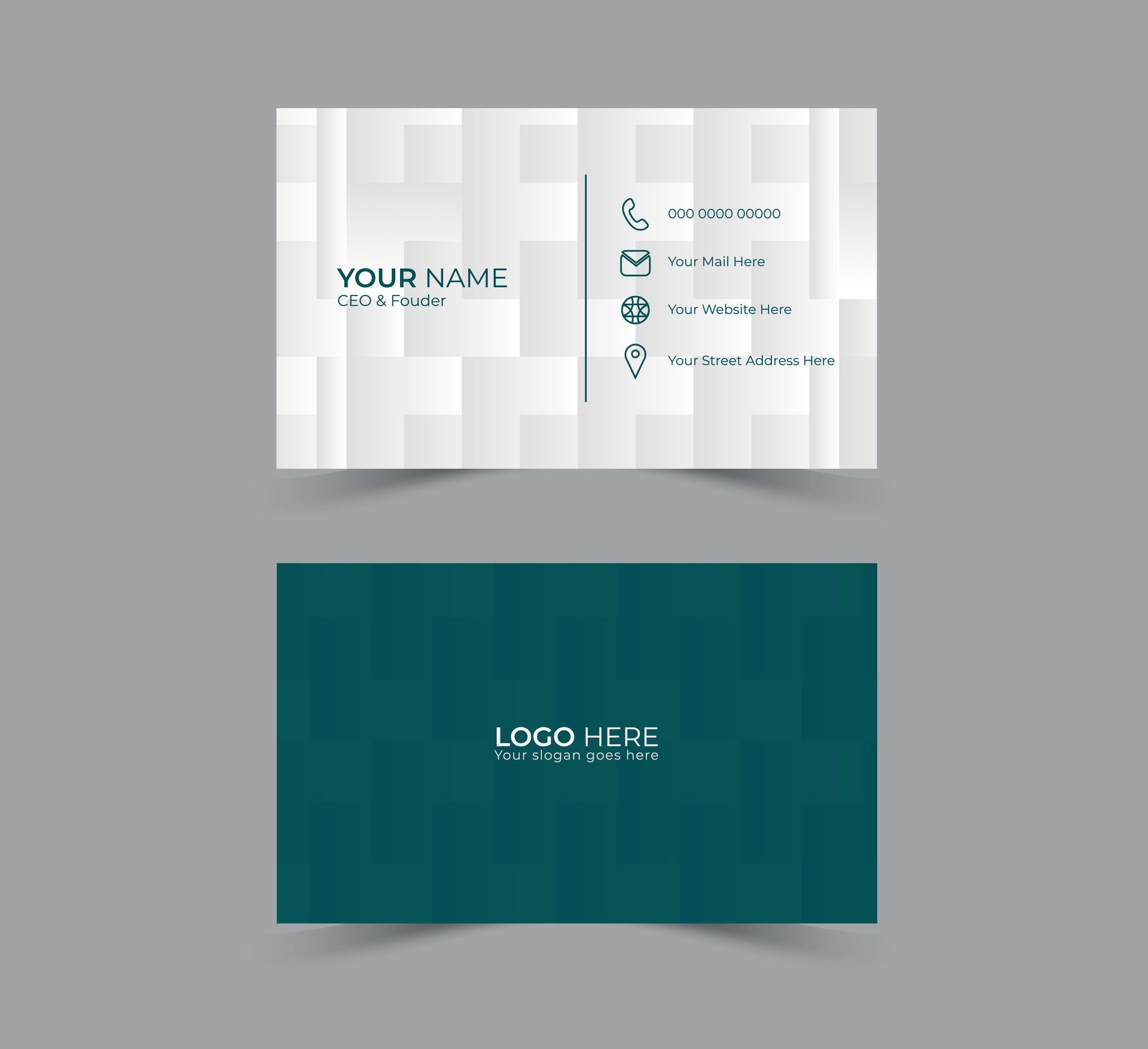 Modern Professional business card or visiting card design template with pattern background Free Vector