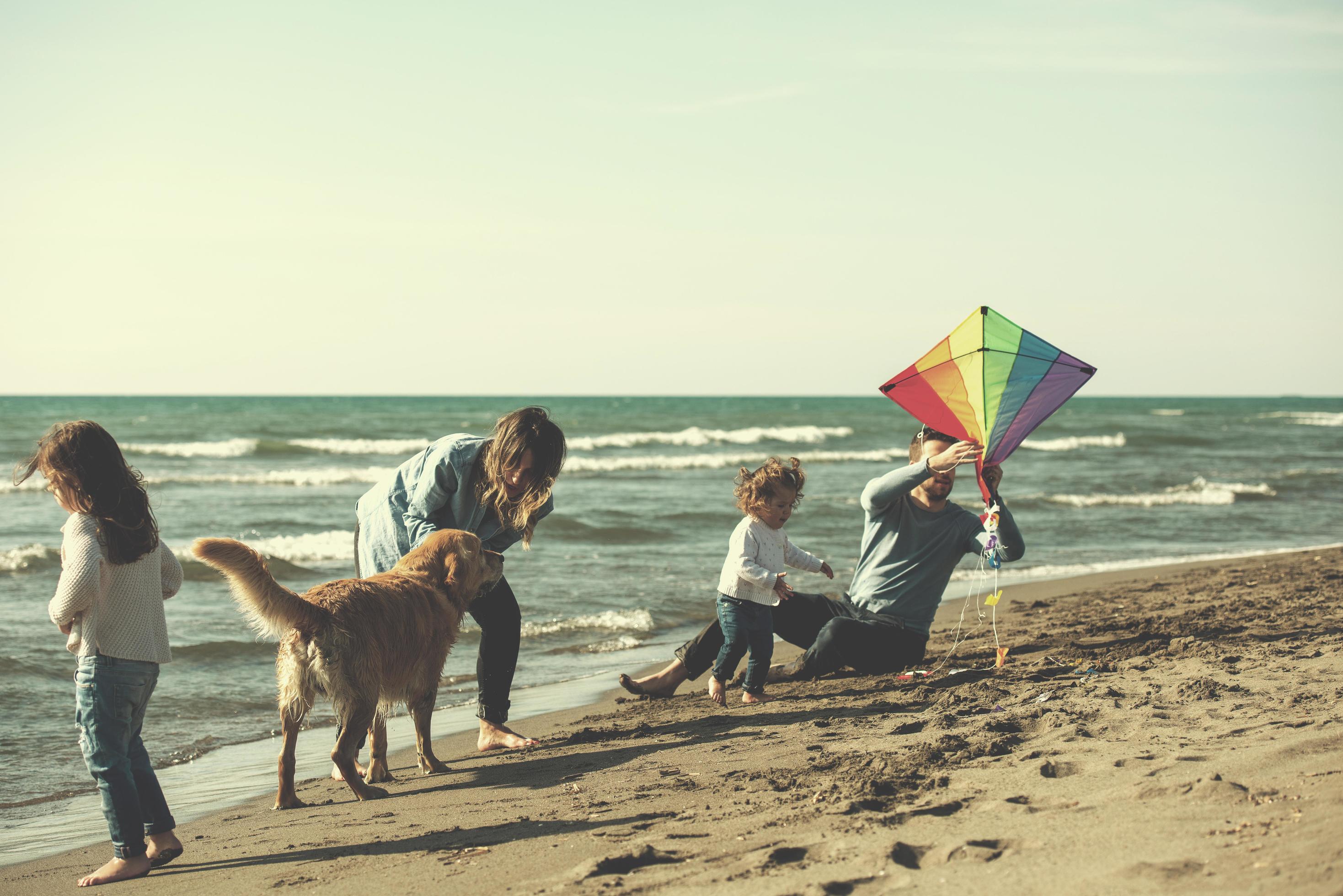 happy young family enjoying vecation during autumn day Stock Free