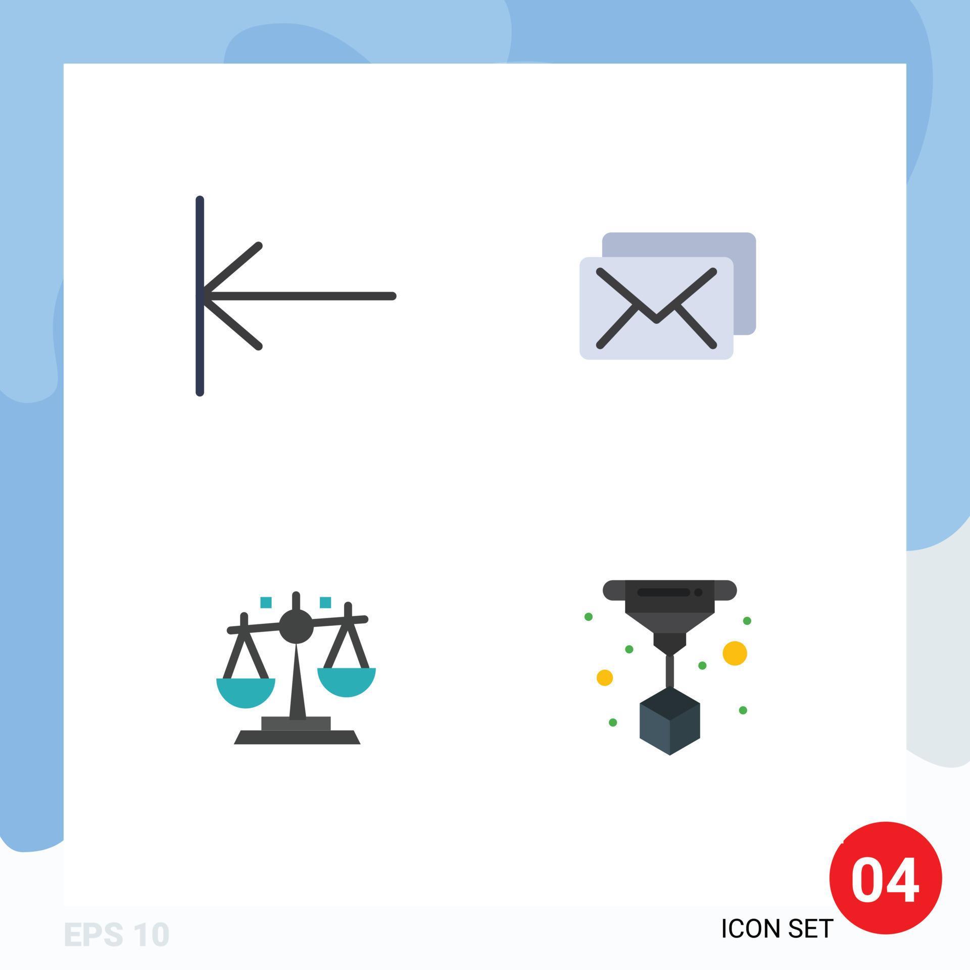 Pack of 4 creative Flat Icons of arrow finance business balance print Editable Vector Design Elements Stock Free