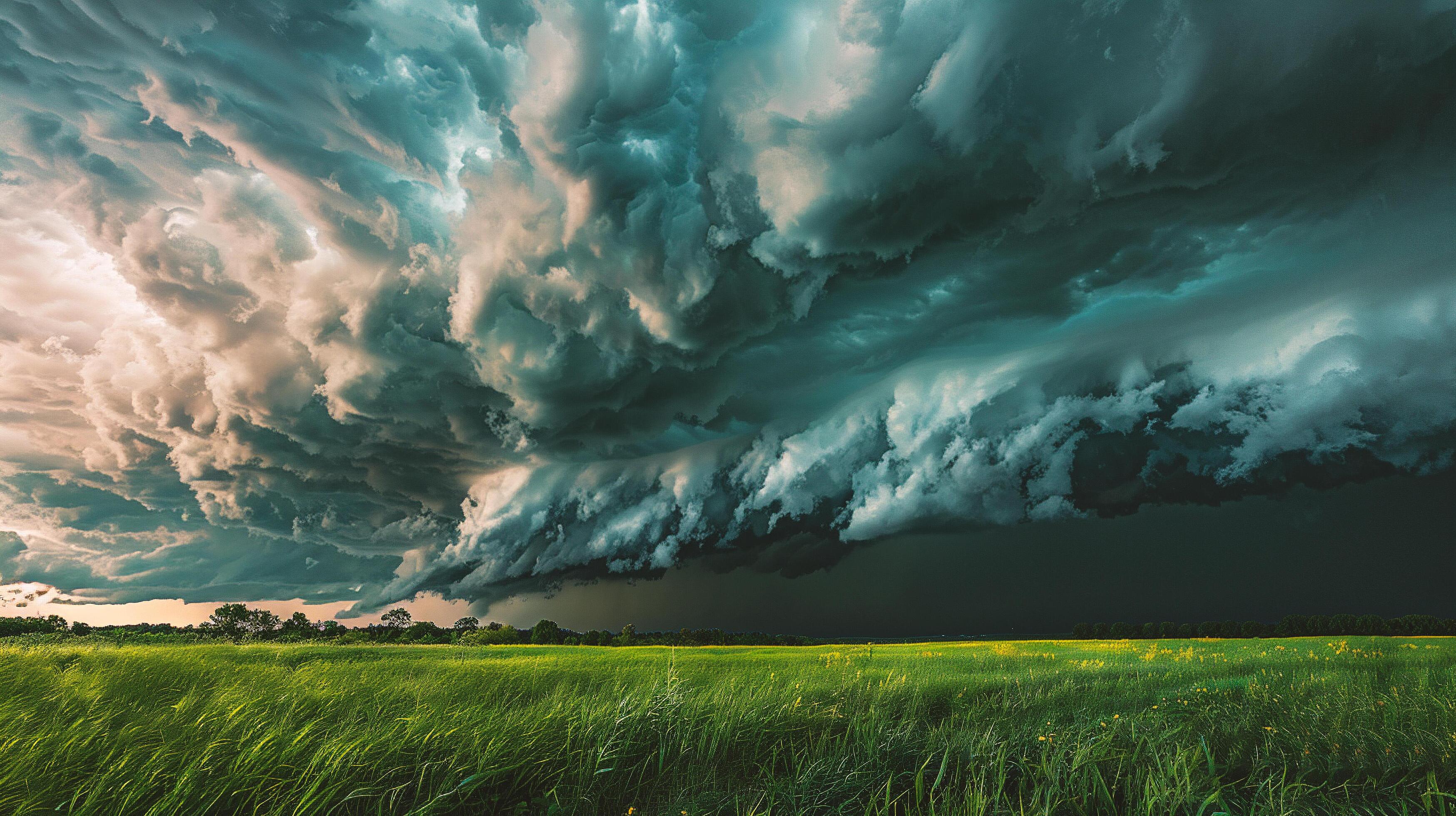 Dramatic stormy sky with dark clouds. Dark stormy sky background Stock Free