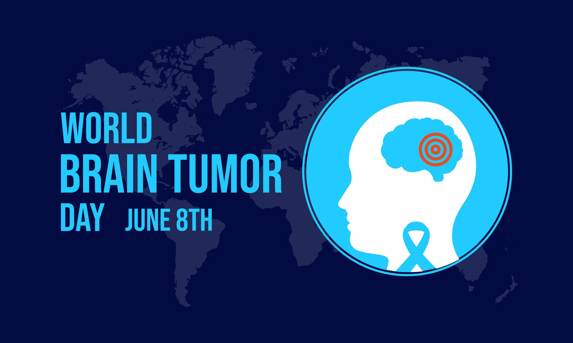 World Brain Tumor Day illustration . Banner poster, flyer and background design template. Free Vector