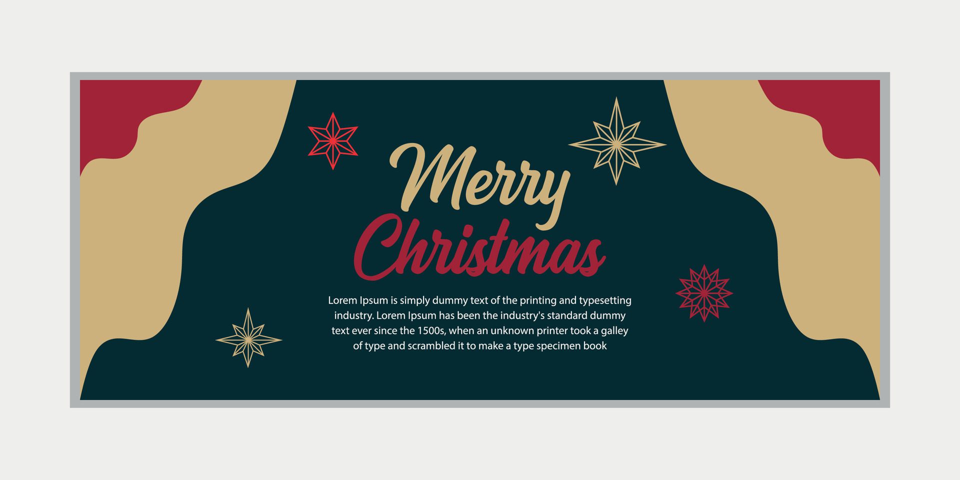 merry christmas banner set and happy new year banner, social media cover and web banner,Merry Christmas design for greeting card, Free Vector