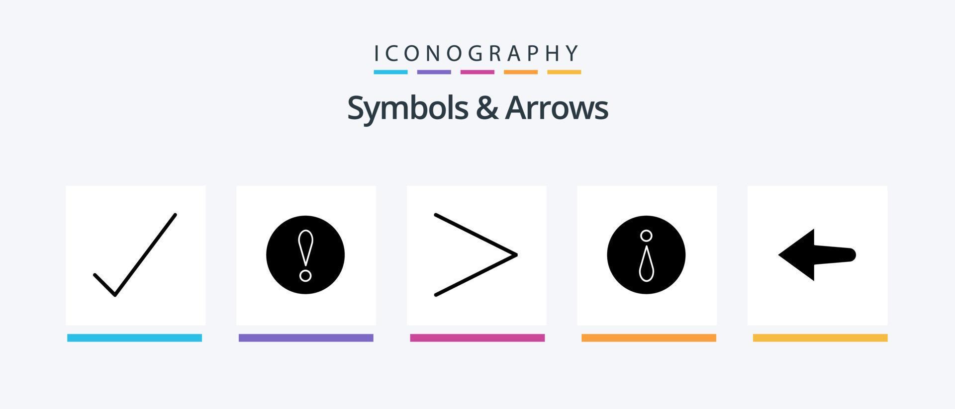 Symbols and Arrows Glyph 5 Icon Pack Including . right. arrow. Creative Icons Design Stock Free