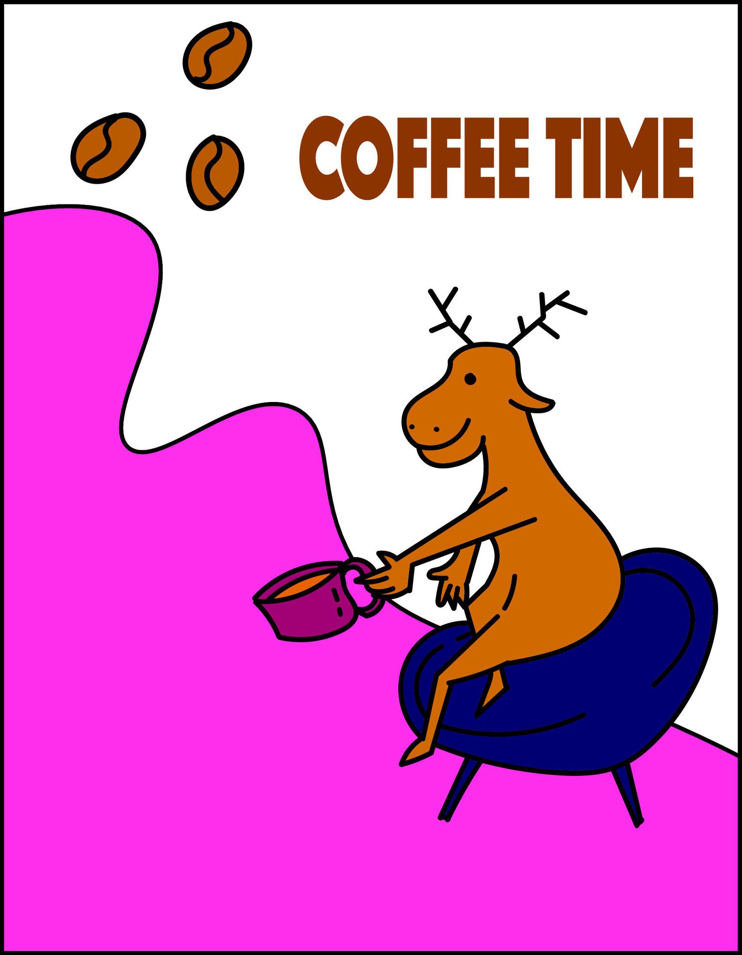 coffee time poster design for background, banner, poster, etc Free Vector