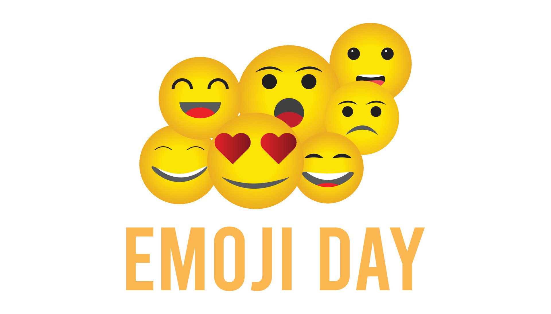 World Emoji Day observed every year in July. Template for background, banner, card, poster with text inscription. Free Vector