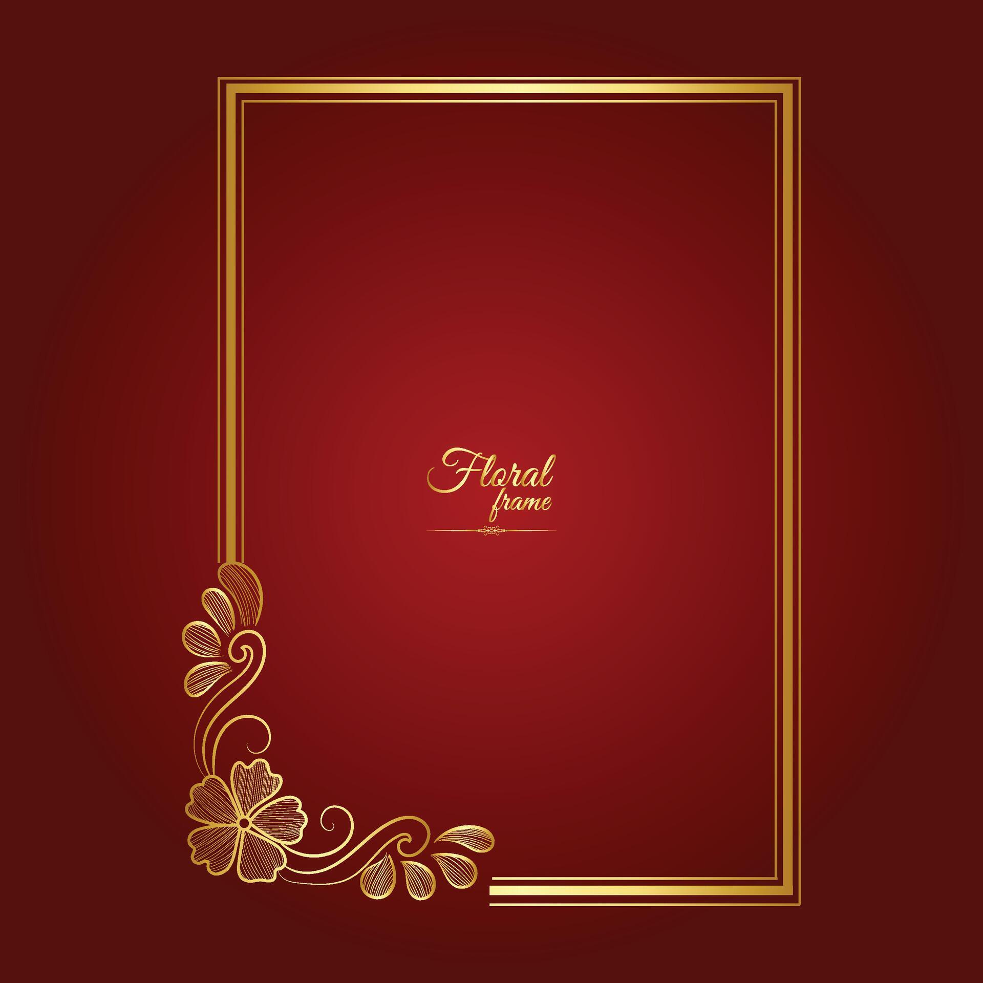 Stock Free Flower Decorative Gold Frames And luxury Floral frame Stock Free