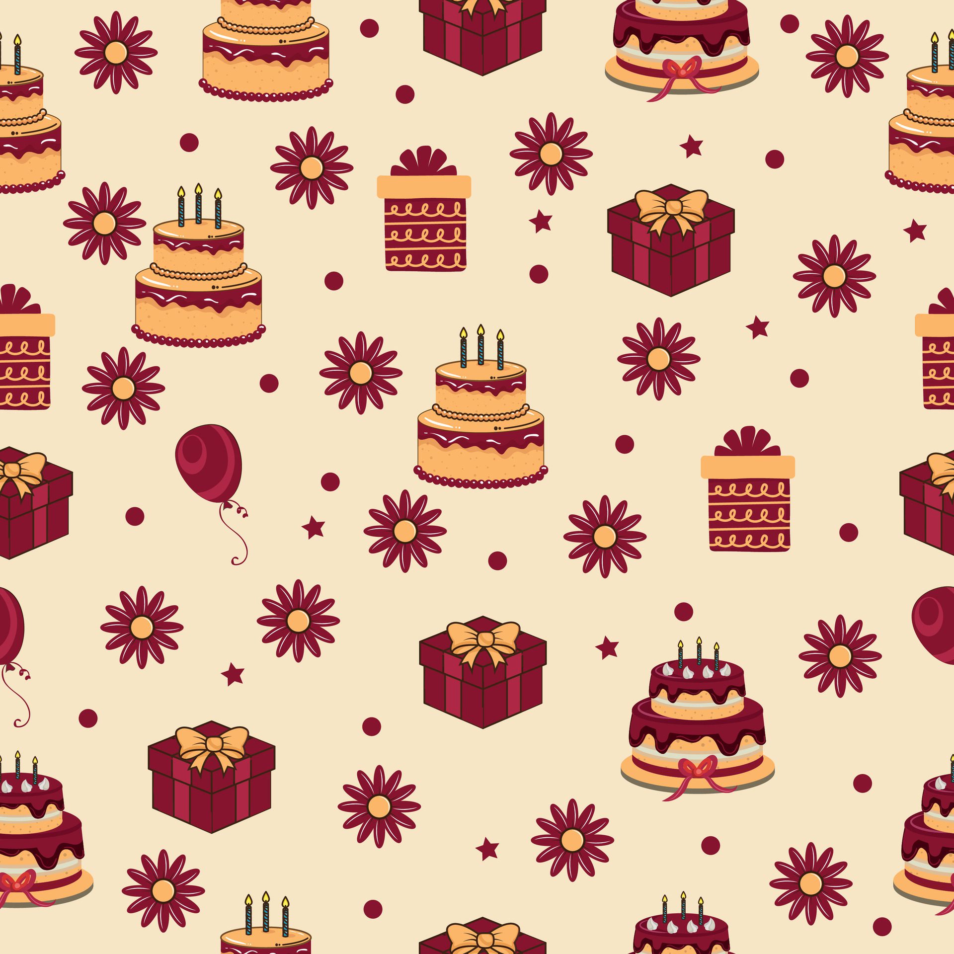 Creative birthday pattern design Pro Vector