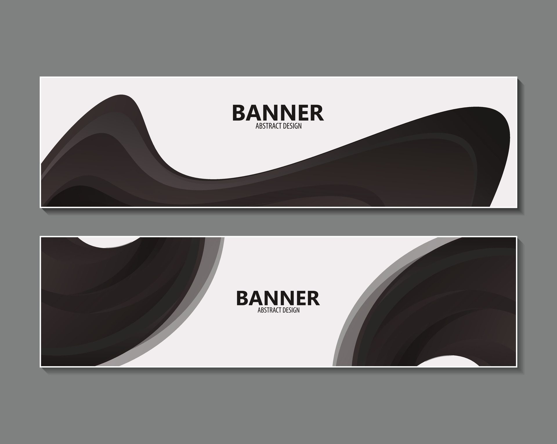 black abstract wave Banner design Free Vector