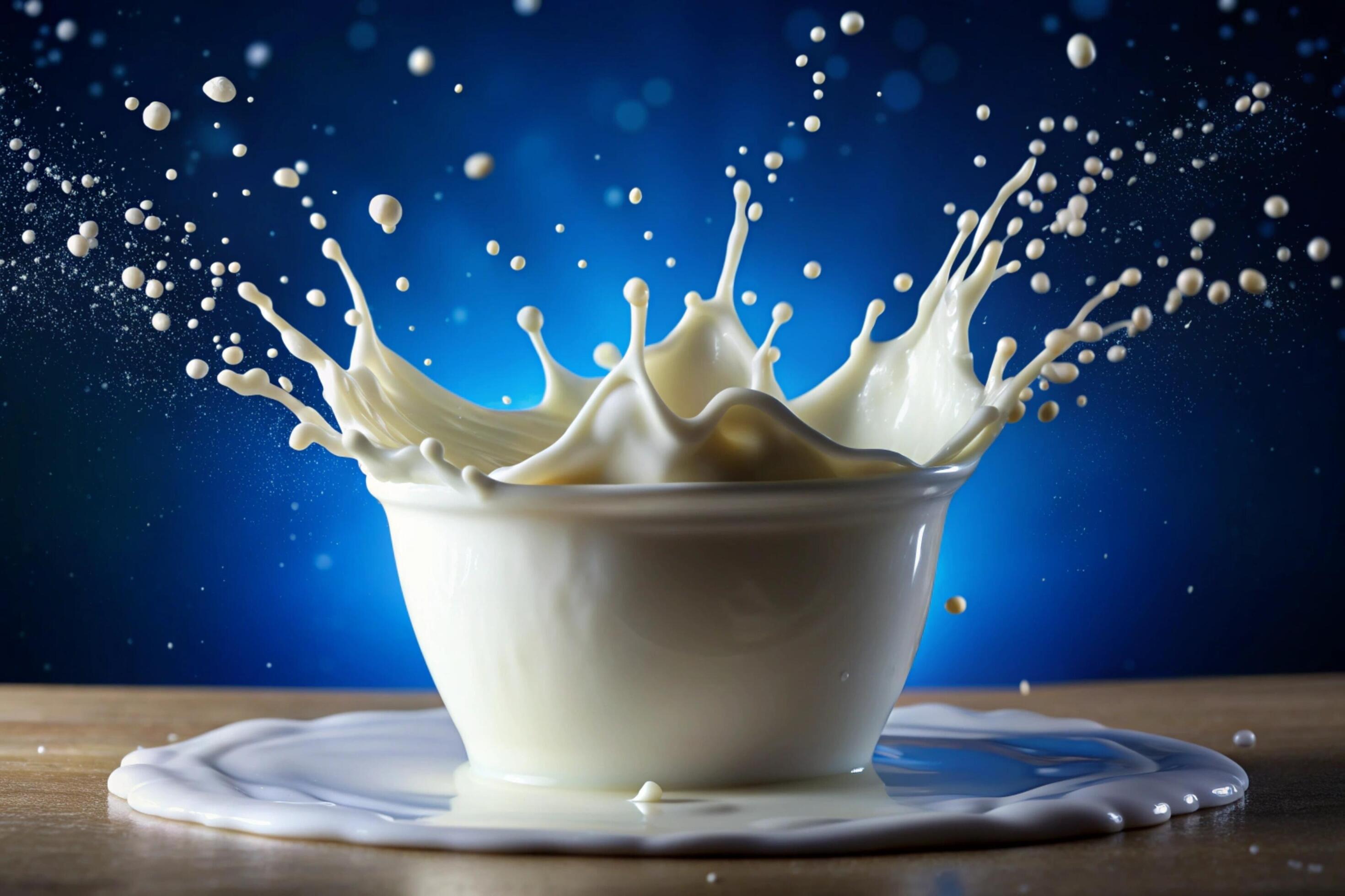 Milk splashes on white background Stock Free