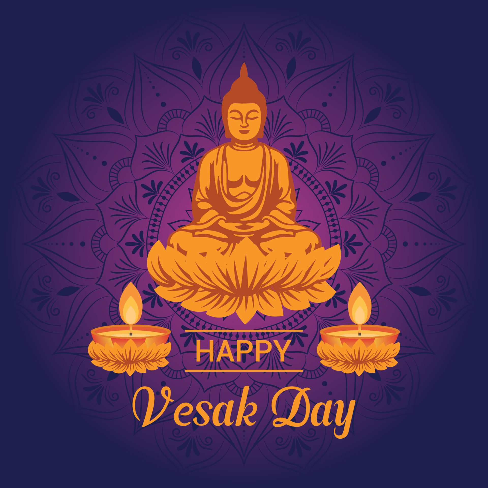 Flat vesak day illustration festival celebration and vesak day Banner Free Vector