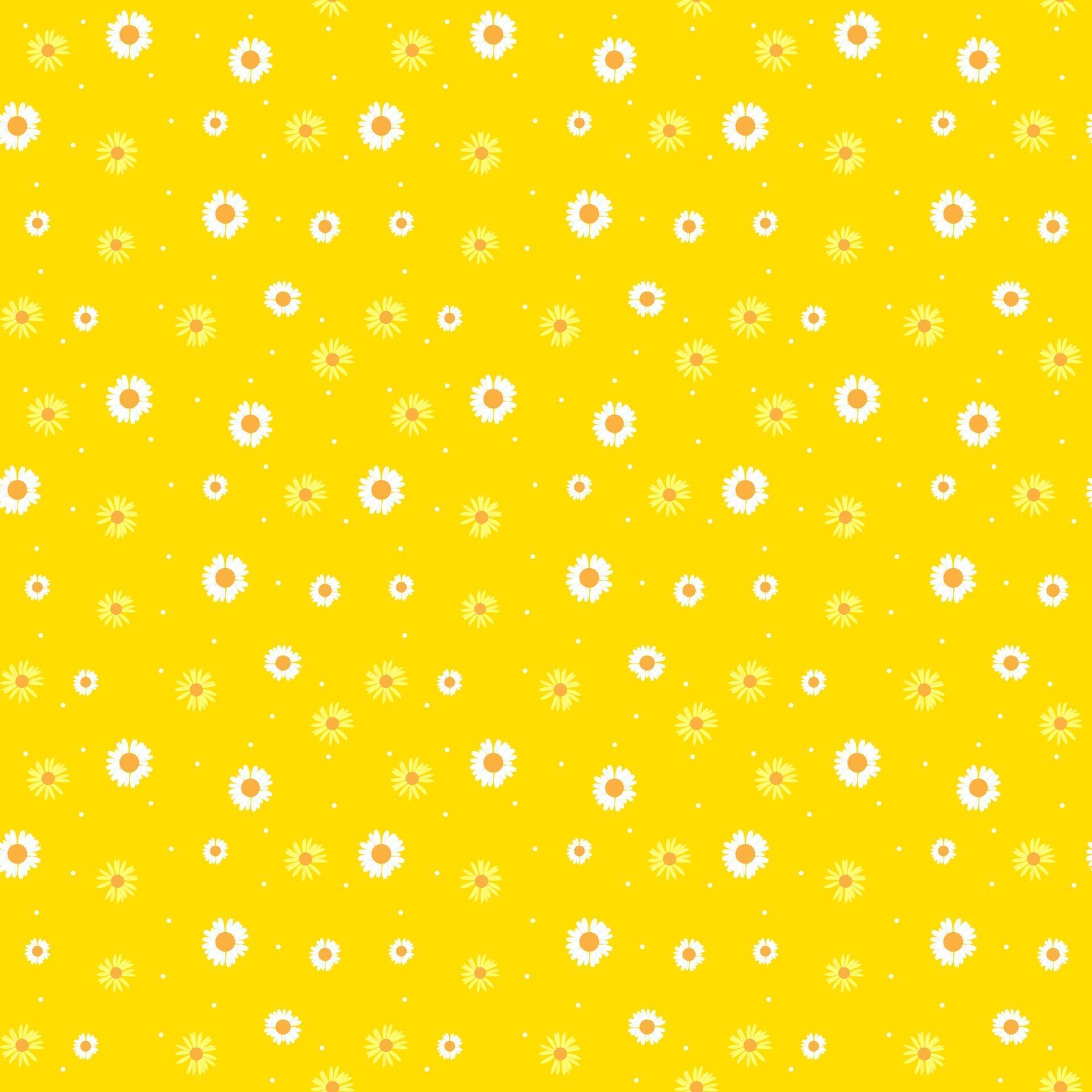 Summer Daisy Flower Abstract Seamless Pattern Background with Flowers. Vector Illustration Stock Free