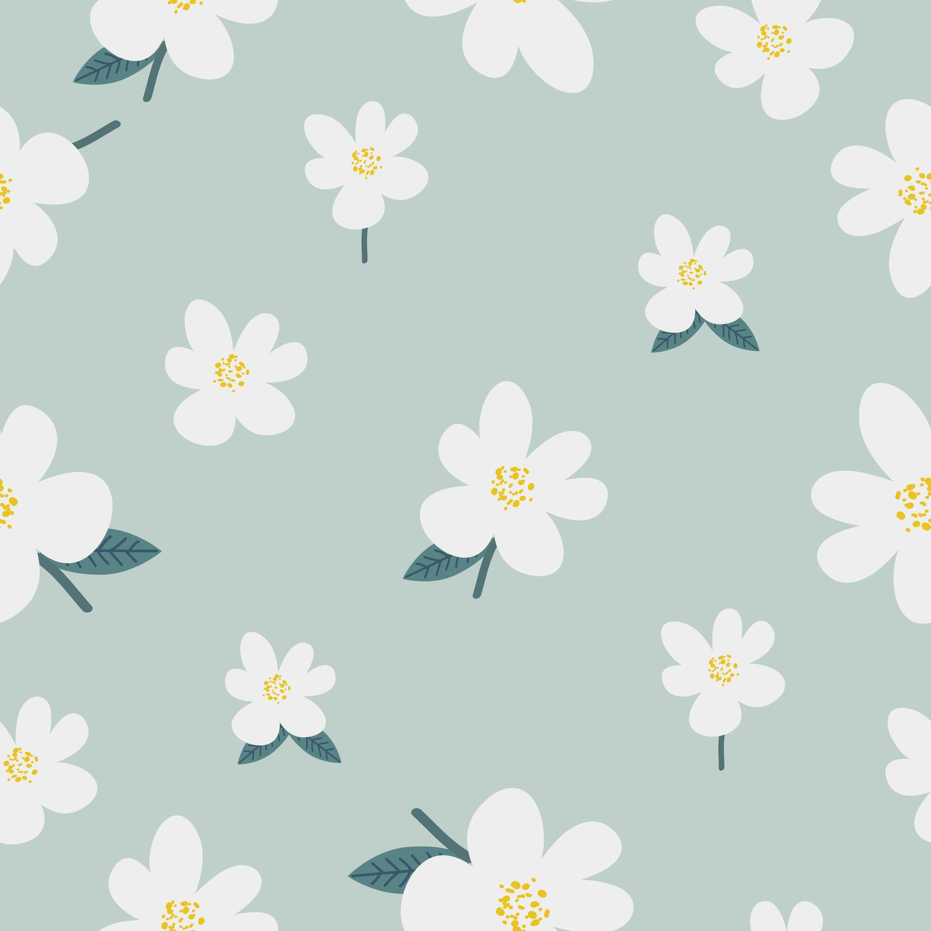 Seamless beautiful hand drawn flowers pattern background Stock Free