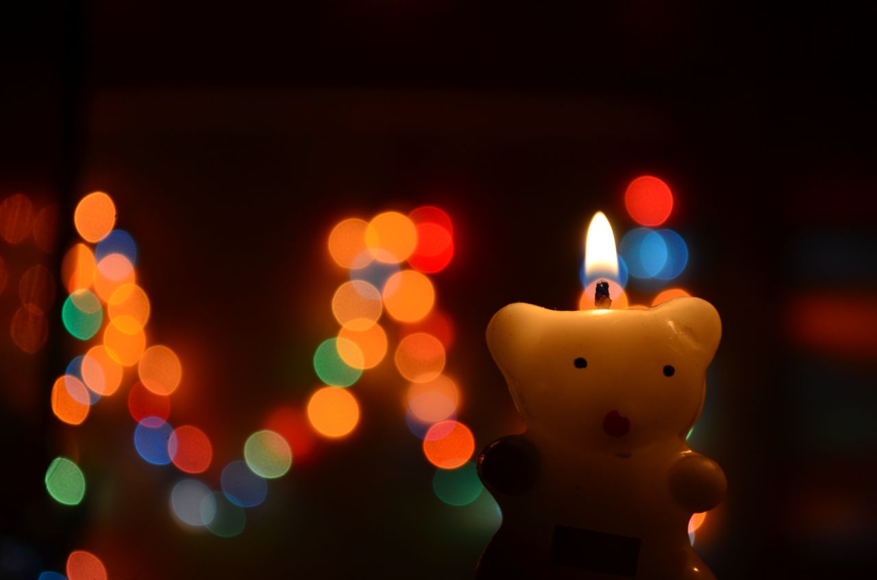 Bokeh Lights Candle Stock Free