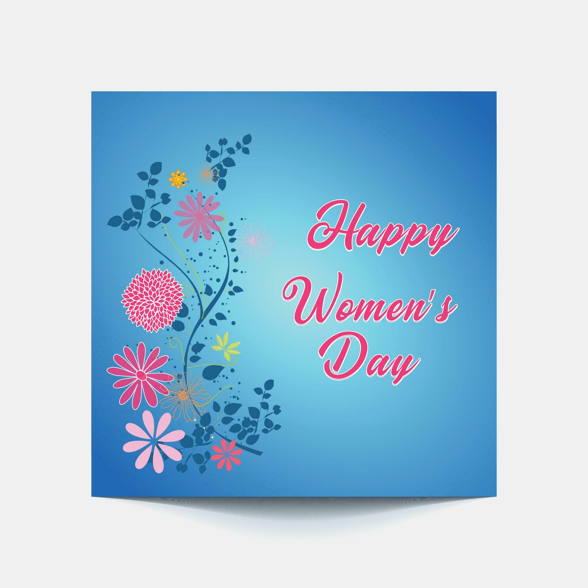 International Women’s Day 8 march with frame of flower and Paper art style. Stock Free