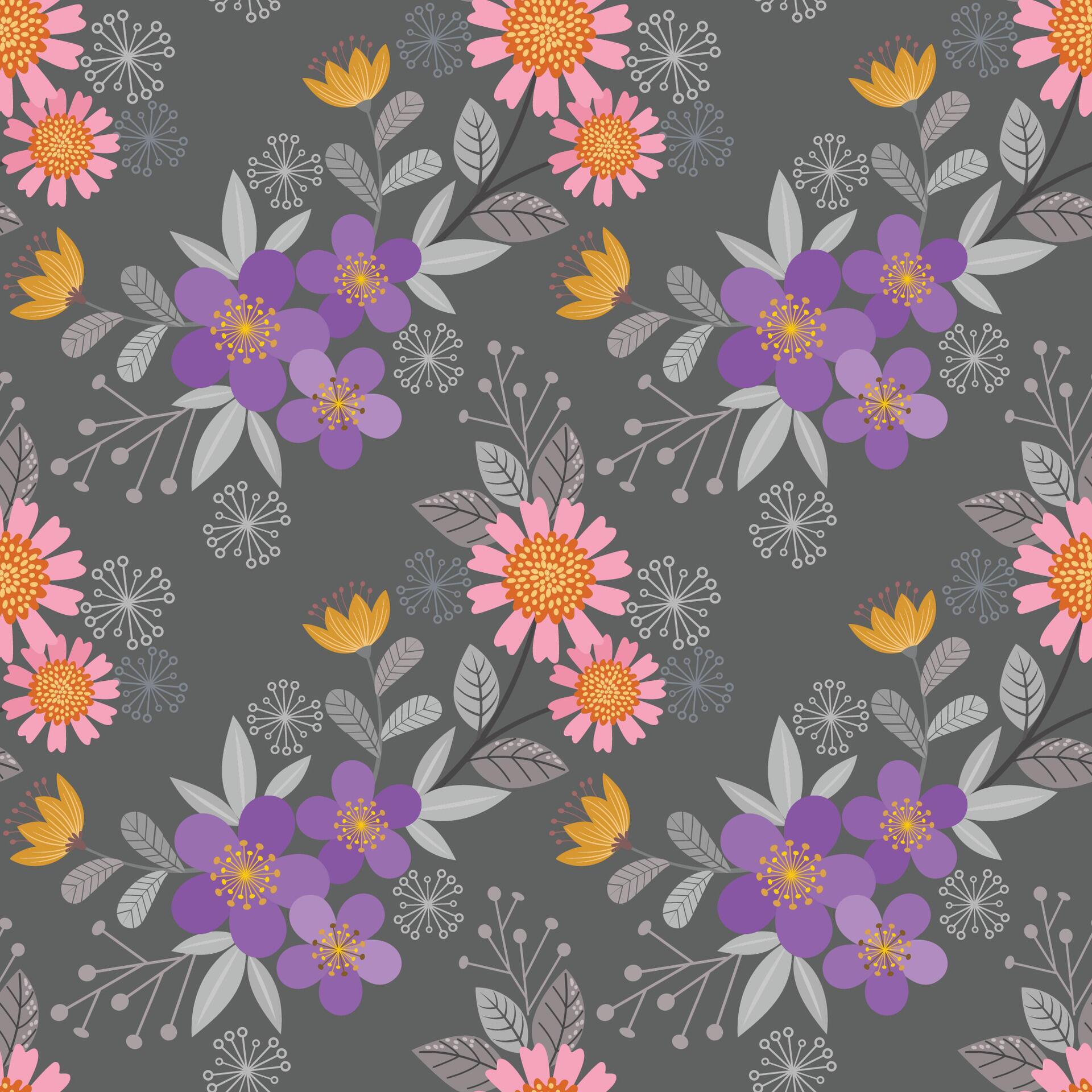 Beautiful flowers design seamless pattern. Can be used for fabric textile wallpaper. Stock Free