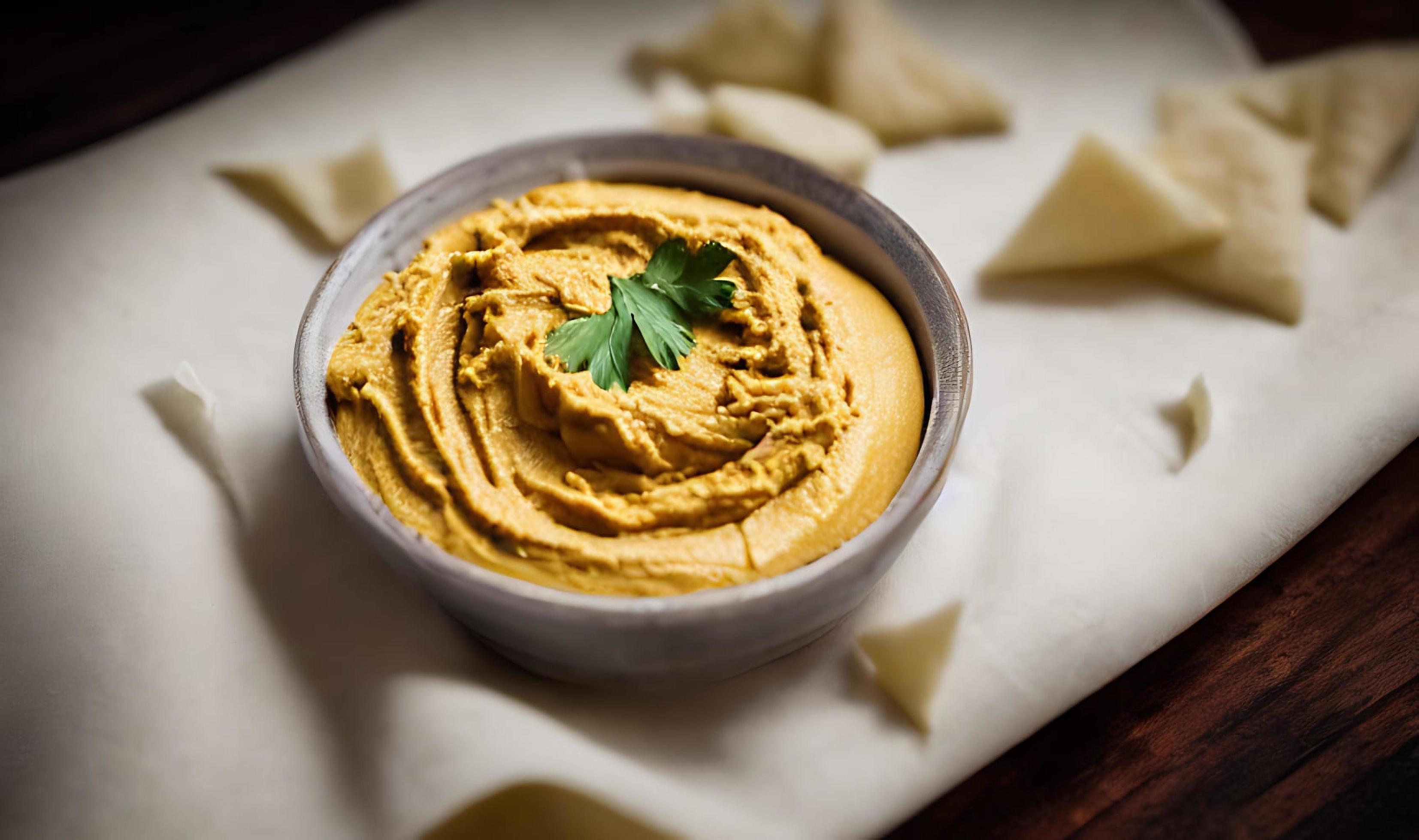 Healthy food. Traditional freshly made organic hummus. Stock Free