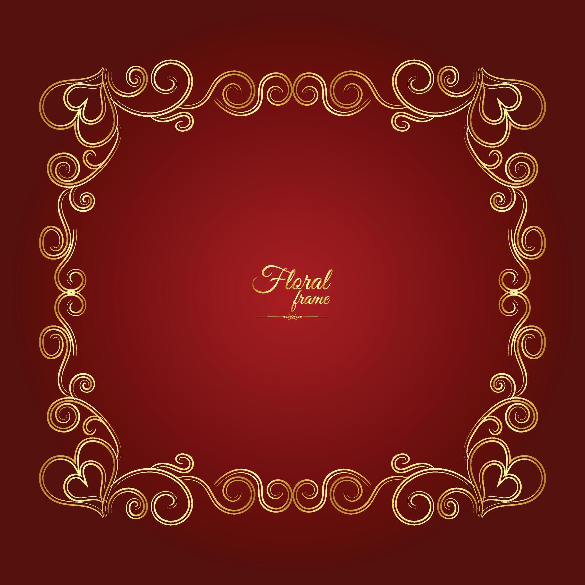 Stock Free Flower Decorative Gold Frames And luxury Floral frame Stock Free