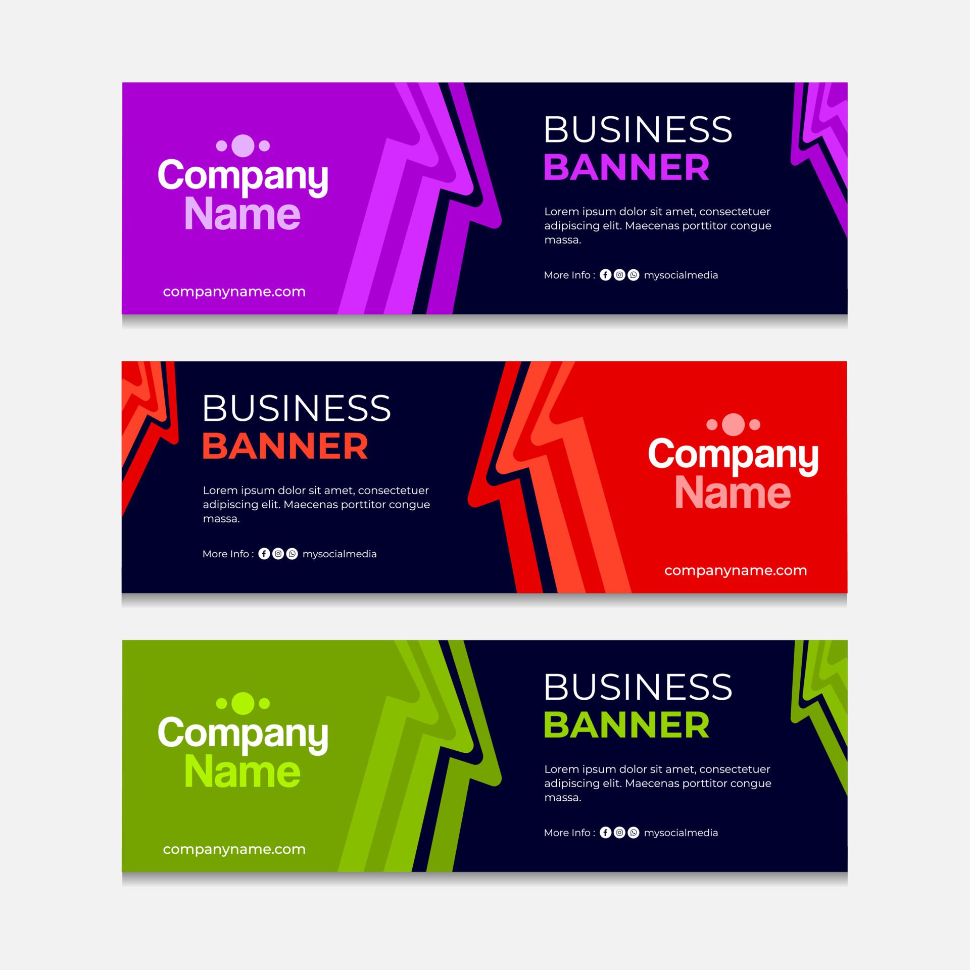 Flat banners template Free Vector and Free SVG