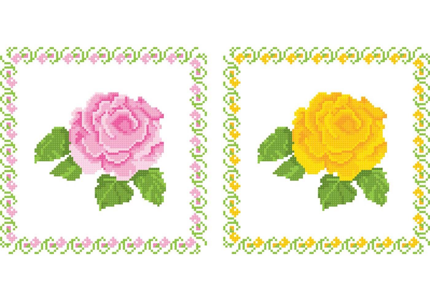 Embroidered Tapestry Flower Vectors Stock Free and Free SVG