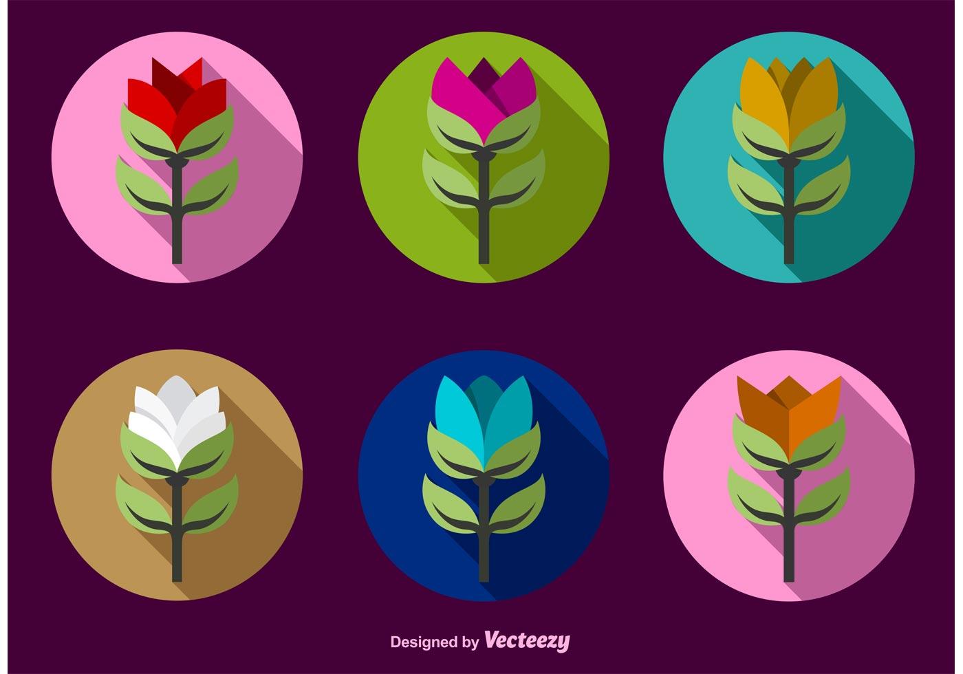 Colour Flat Flower Icon Vectors Stock Free and Free SVG