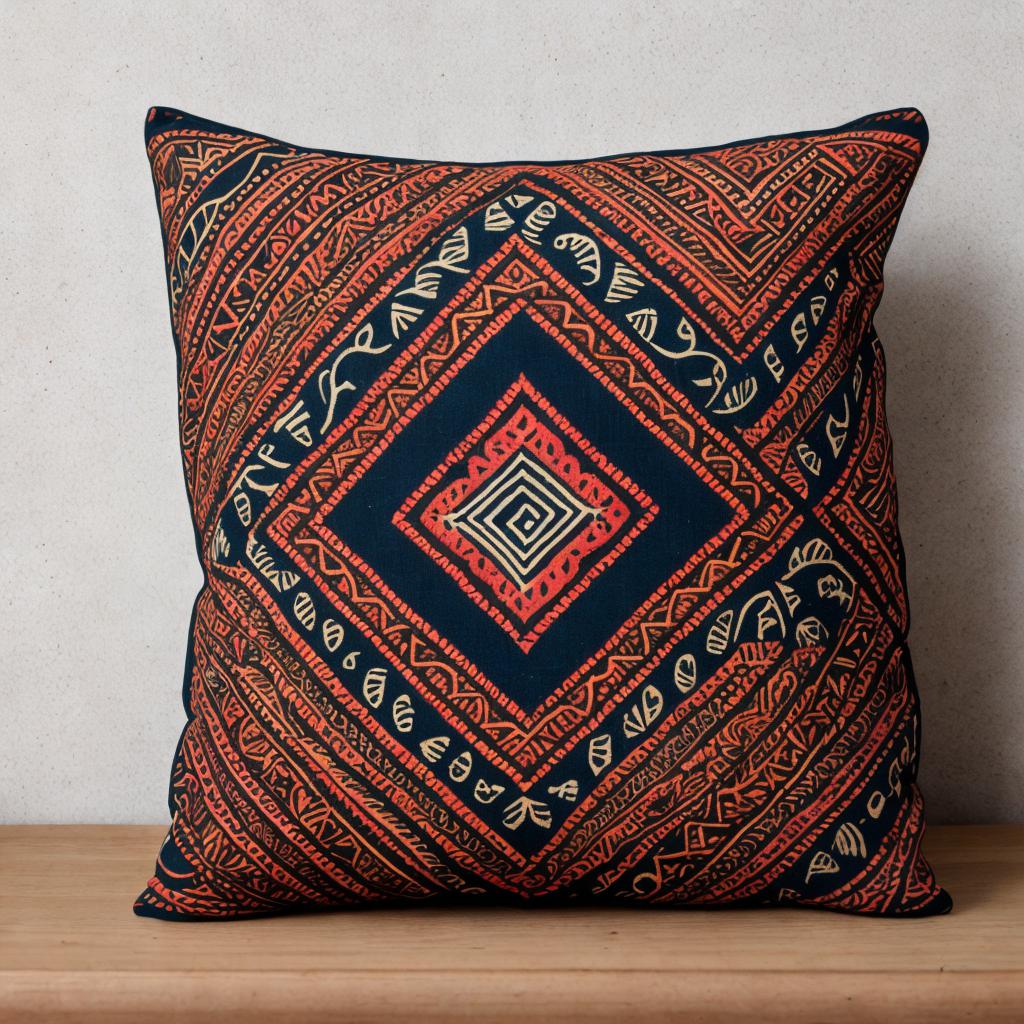 Tribal cloth design cushion by @ai_generated