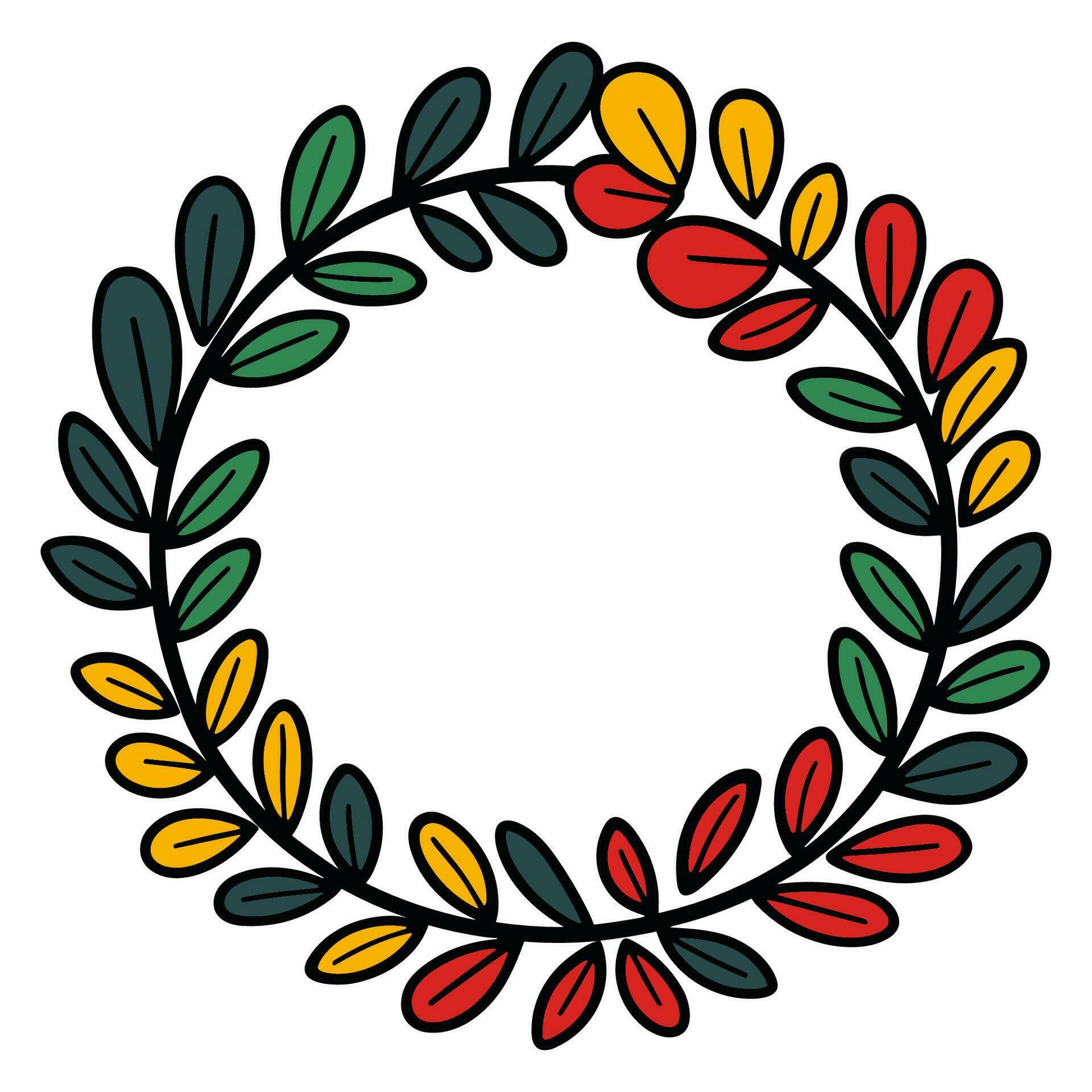 A Christmas Flower wreath Vector, Colorful Flower wreath illustration Stock Free and Free SVG