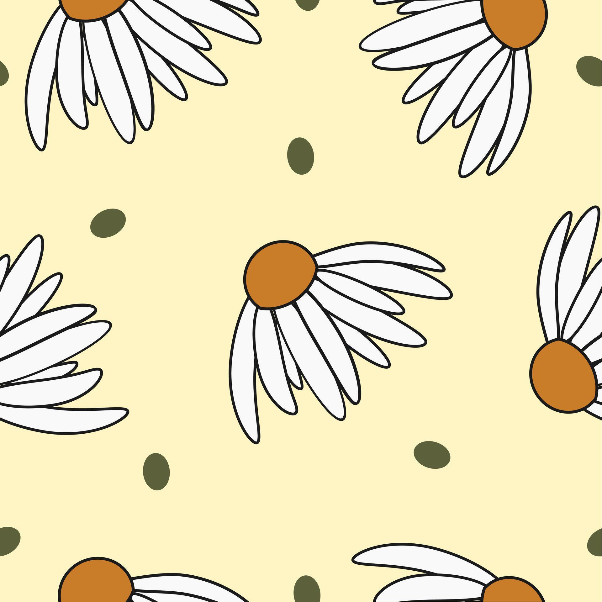 Beautiful daisy flower seamless pattern background Stock Free