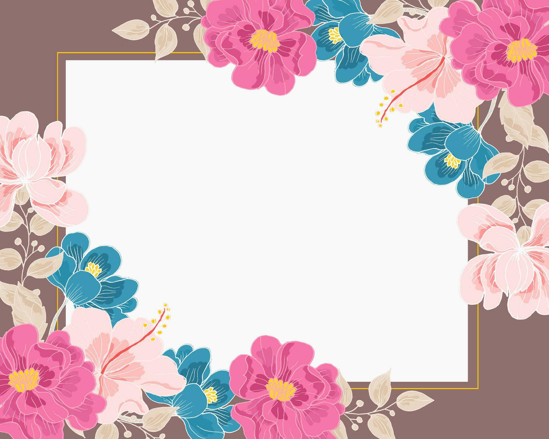 Hand Drawn Tropical Flower Border Stock Free and Free SVG