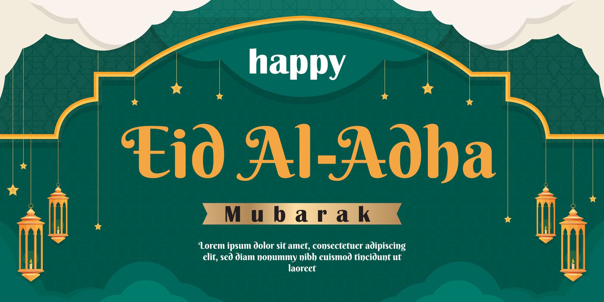 Eid Al Adha Banner Template Free Vector