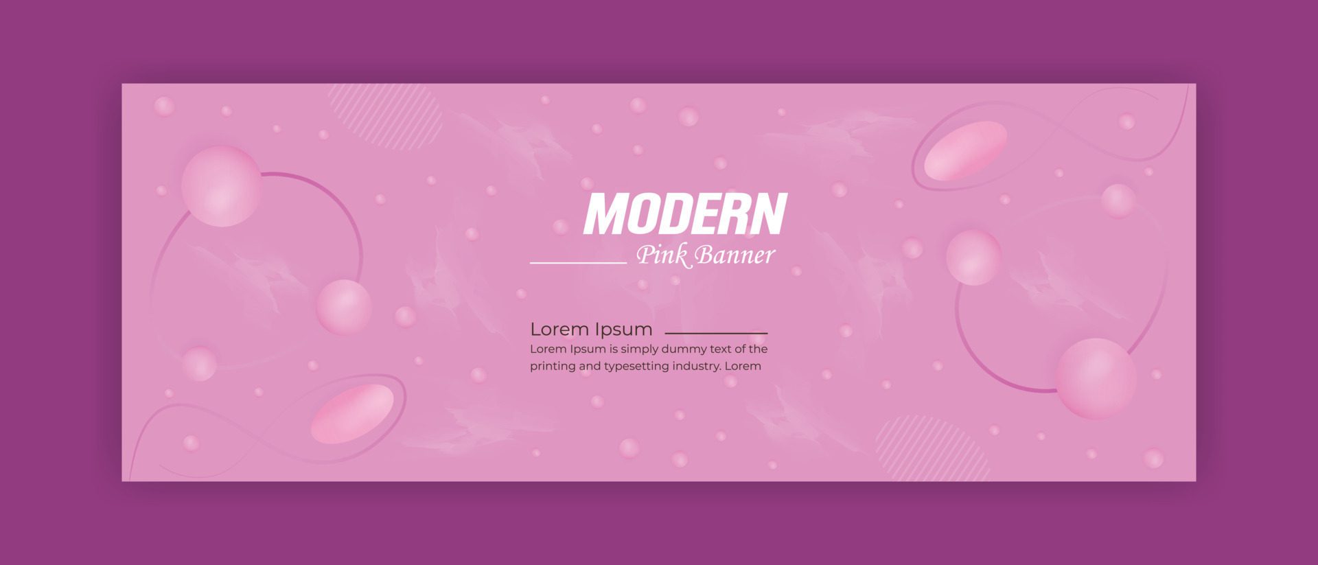 Modern pink background social media banner design template Free Vector